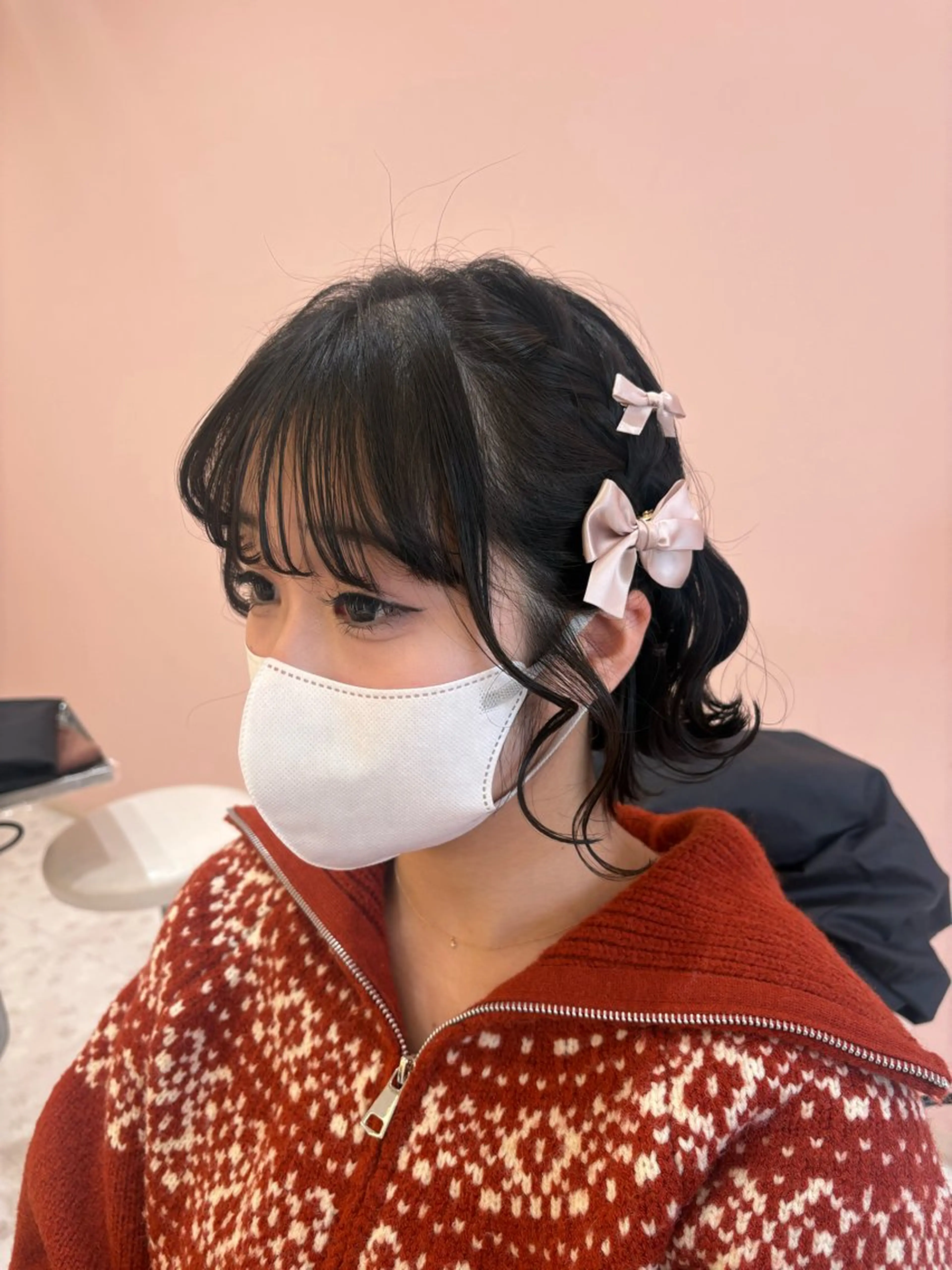 ミディアム ヘアアレンジ ボブ ヘアセット 🌸韓国ヘア・ 艶カラー🎀安井🌸のヘアスタイル