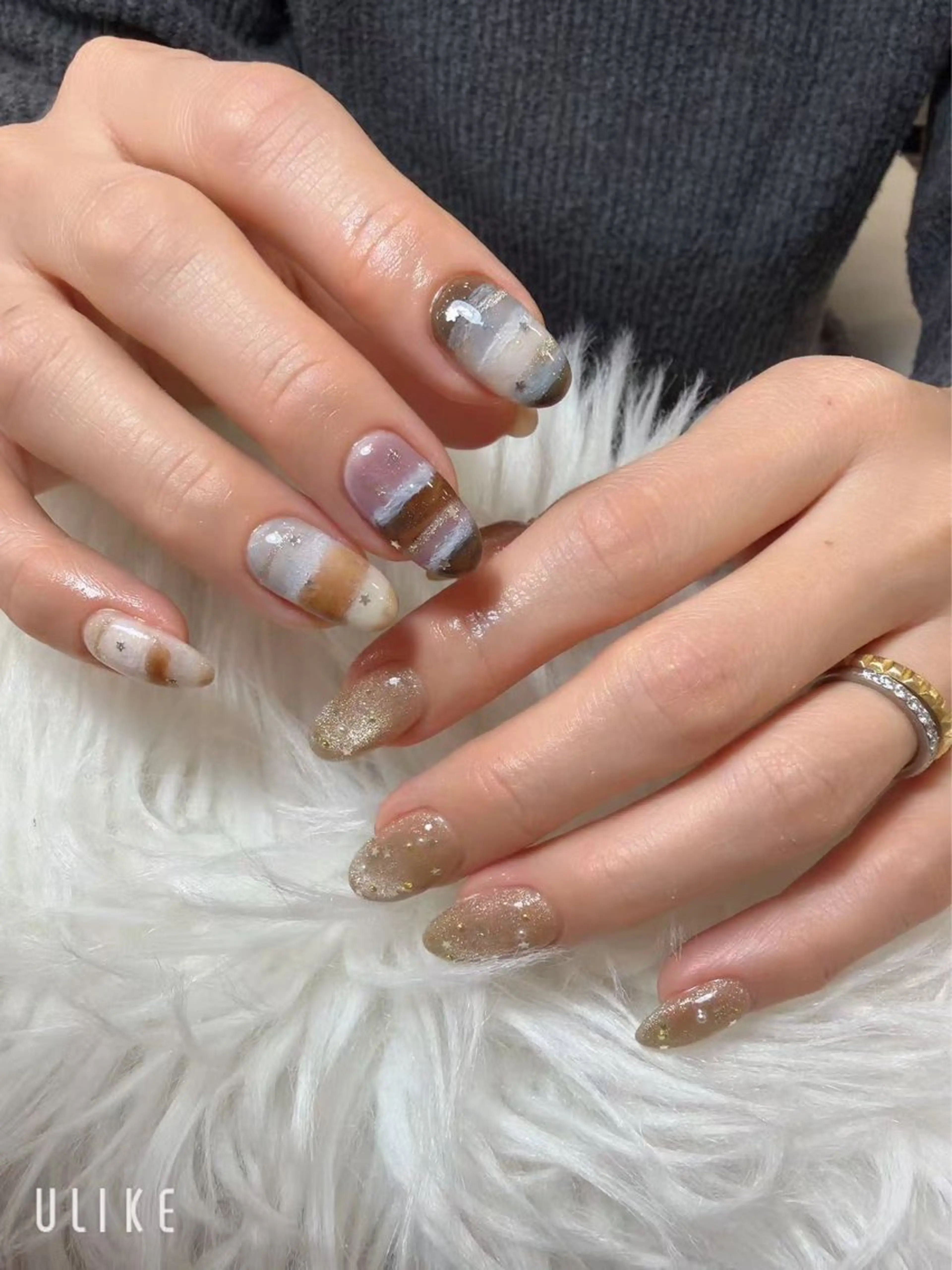 ネイル フレンチネイル 韓国ネイル マグネットネイル ニュアンスネイル オフィスネイル チョウ Rachaelのネイルデザイン