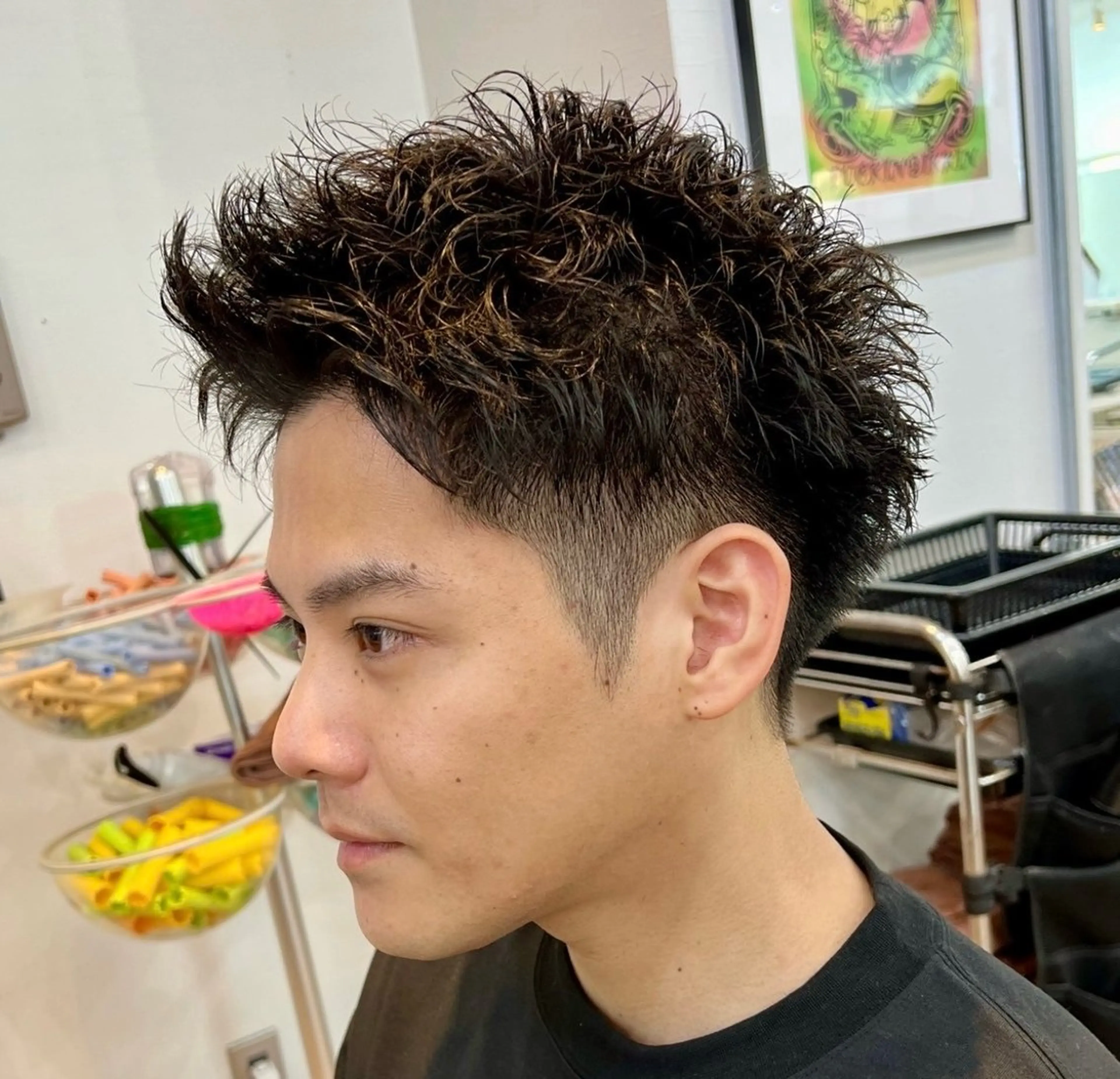 ショート パーマ メンズ メンズパーマ メンズツイストパーマ ツイストパーマ 横浜メンズマッシュ カット/ショウゴのヘアスタイル