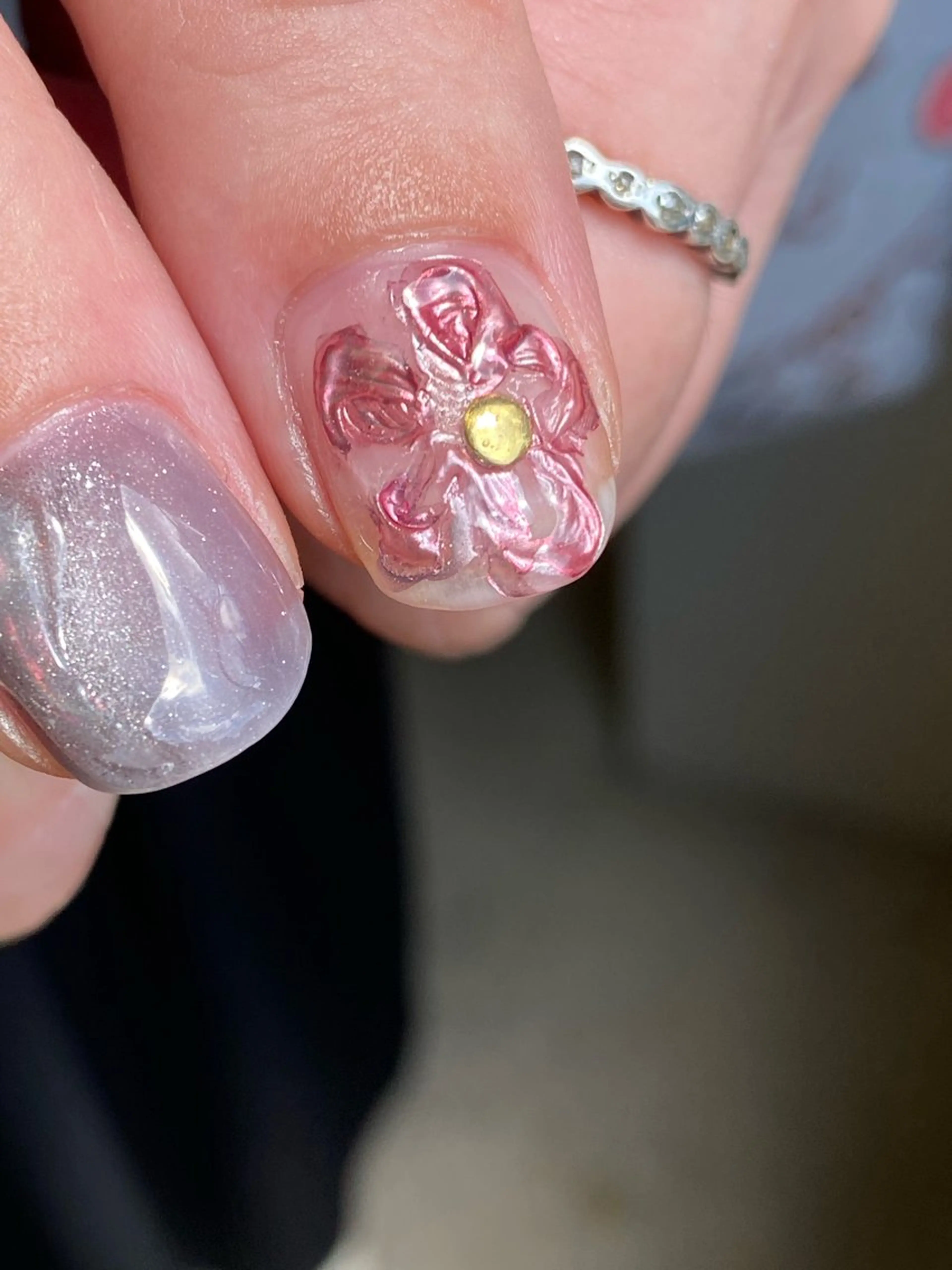 ネイル 成人式 フレンチネイル ジェルネイル ガーリー マグネットネイル ハンドネイル 草加ニュアンスネイル 🌚hersのネイルデザイン