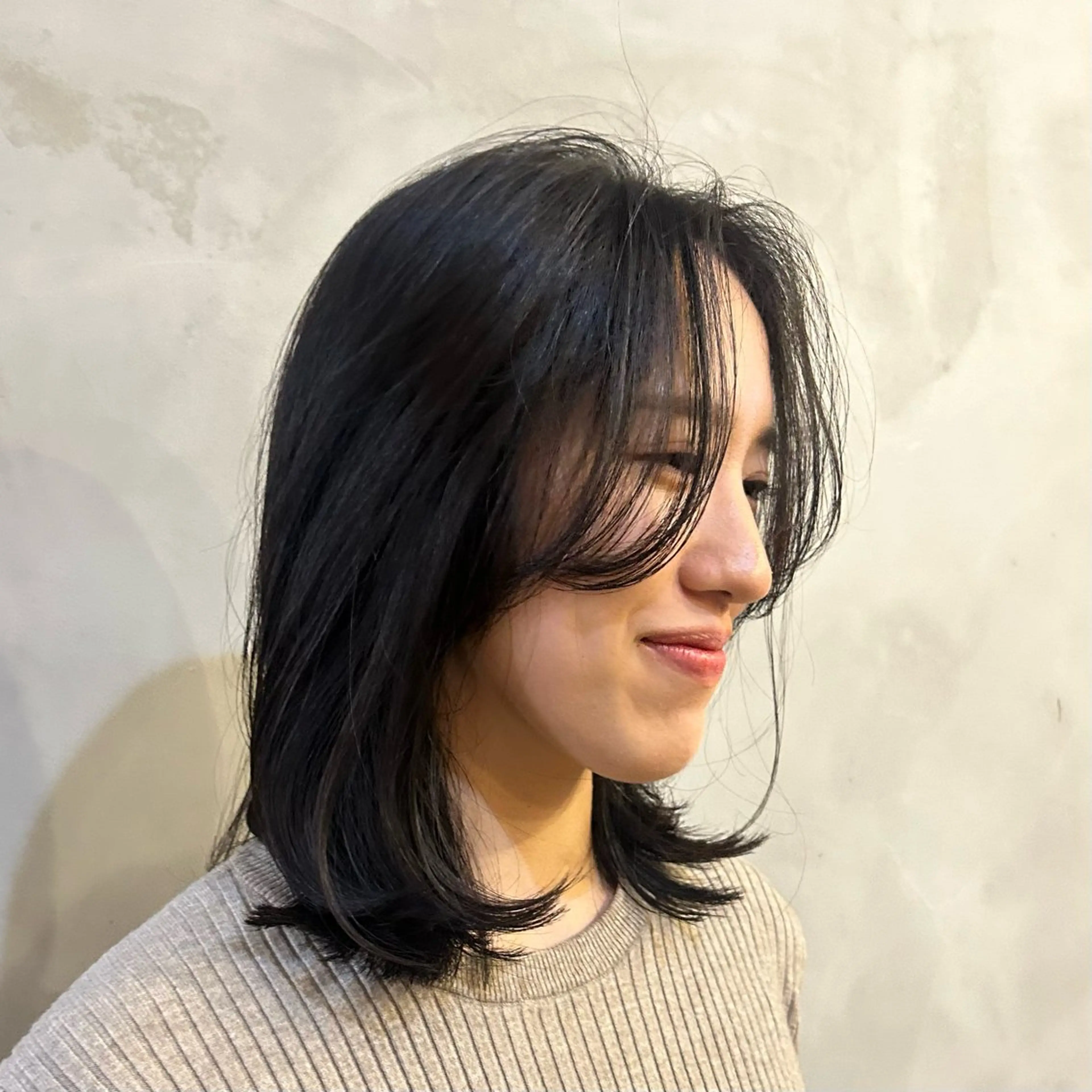 ミディアム ボブ 顔まわりレイヤー レイヤーカット 🌿ボブ パーマ高橋啓太🌿のヘアスタイル