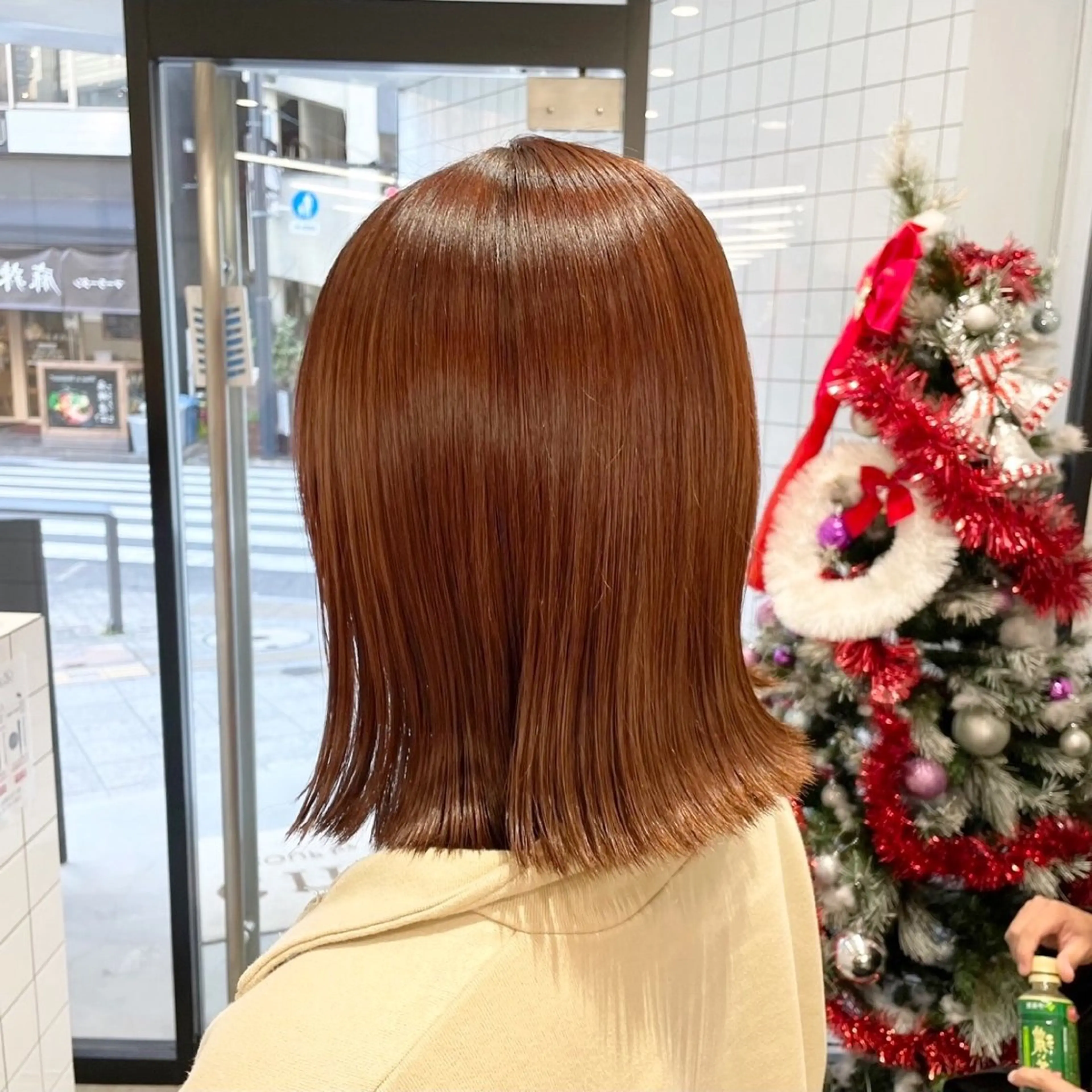 ミディアム カラー パーマ ヘアアレンジ メンズ ブラウンカラー オレンジ オレンジブラウン トリートメント mona/ ストレートスタイル✨のヘアスタイル