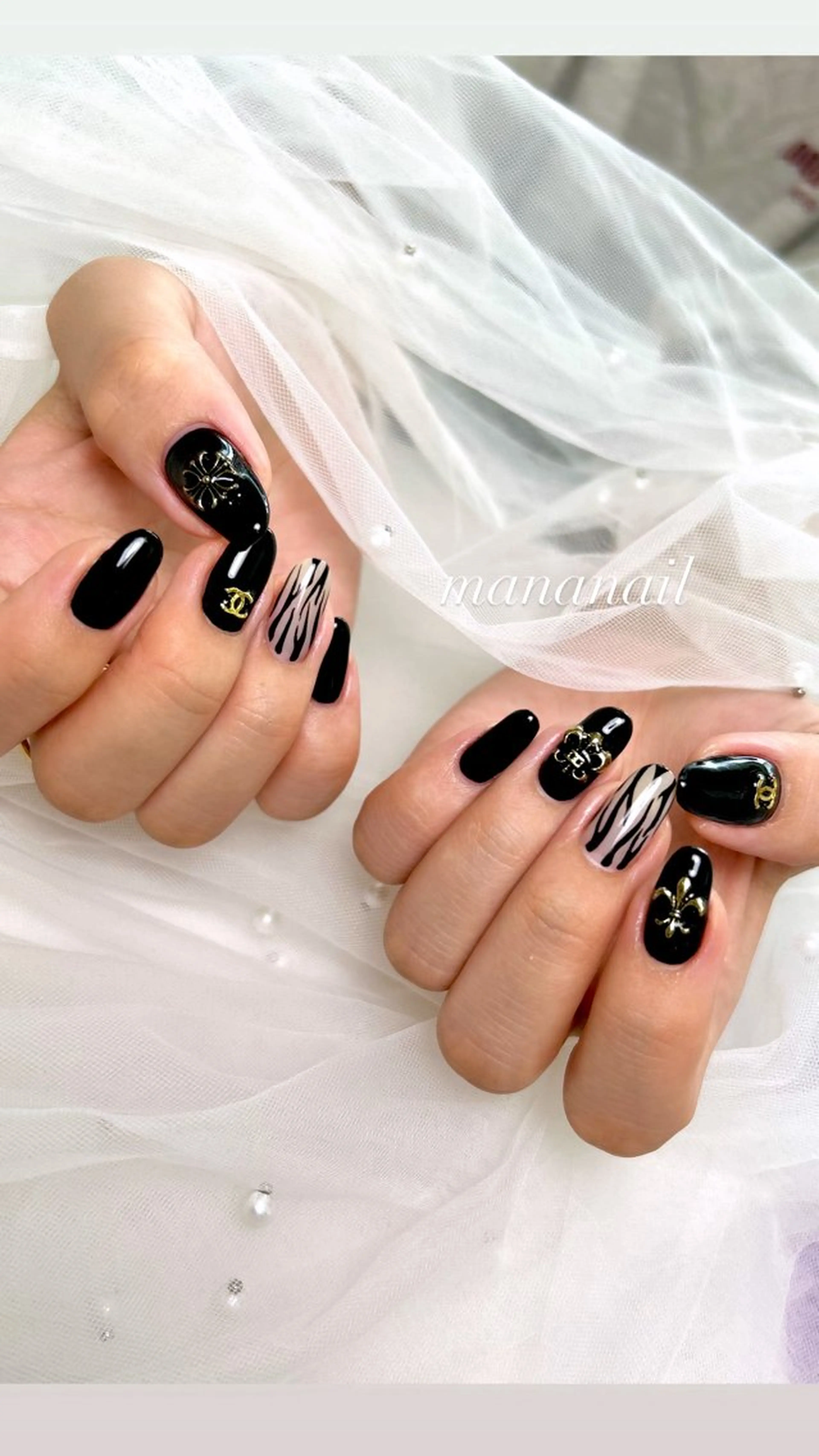 パーツ別途 #ゼブラネイル#黒ネイルデザイン#パーツネイル#アニマル柄