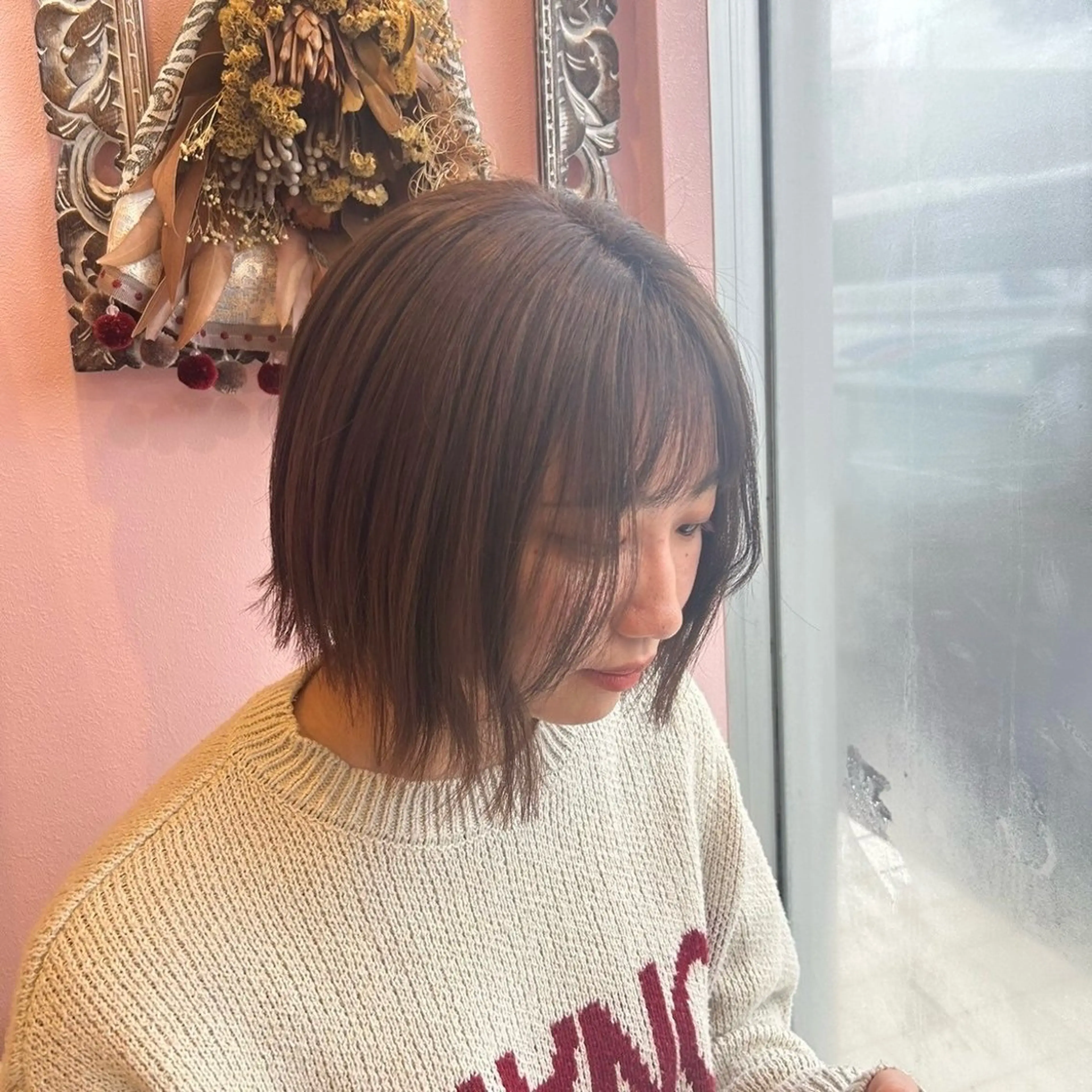 ミディアム 夏向/ハイトーン /パーマのヘアスタイル