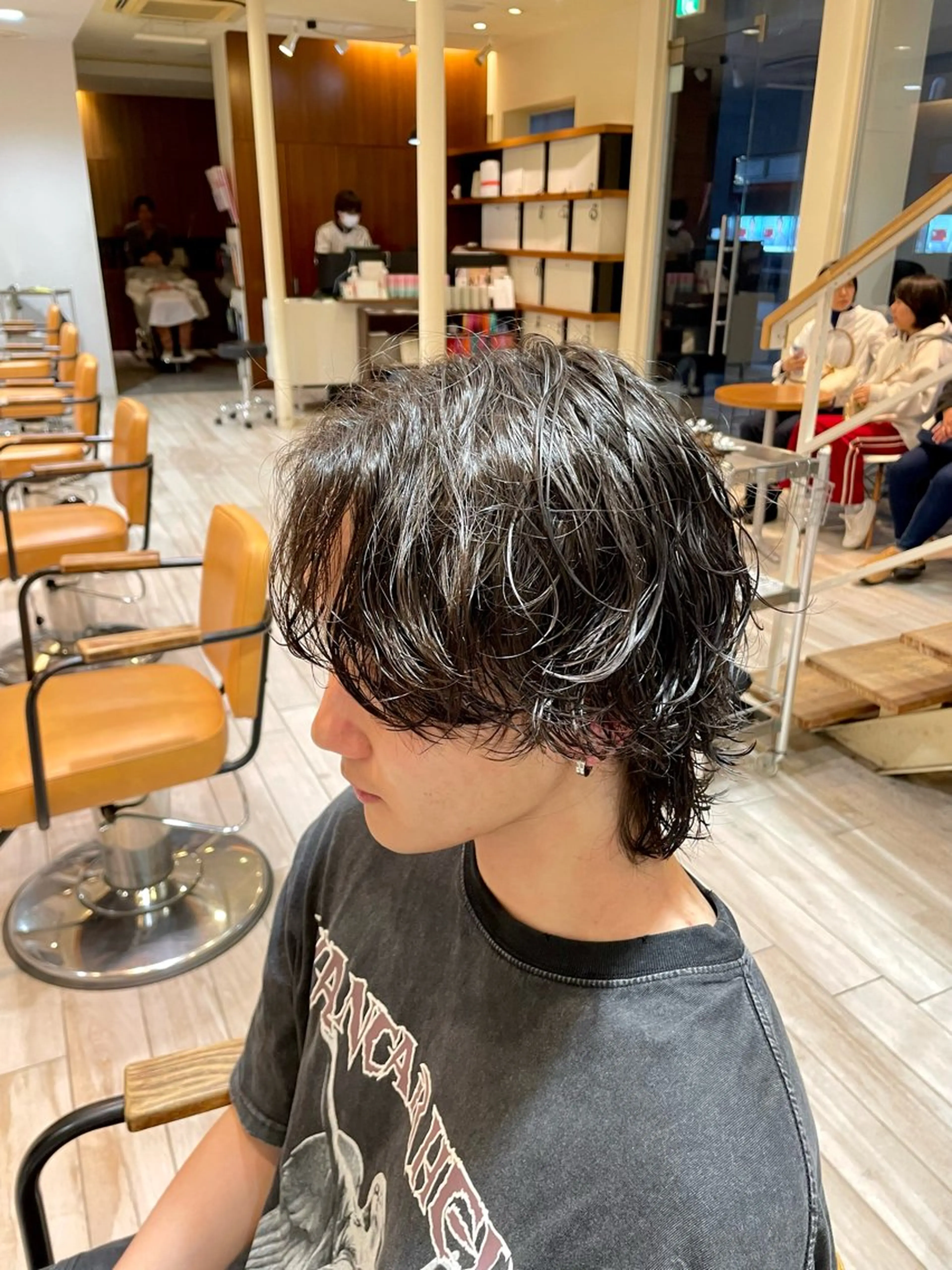 ショート パーマ メンズ メンズパーマ メンズウルフカット ウルフカット カット パーマ パーマ/フェード🔥 佐々木波人のヘアスタイル