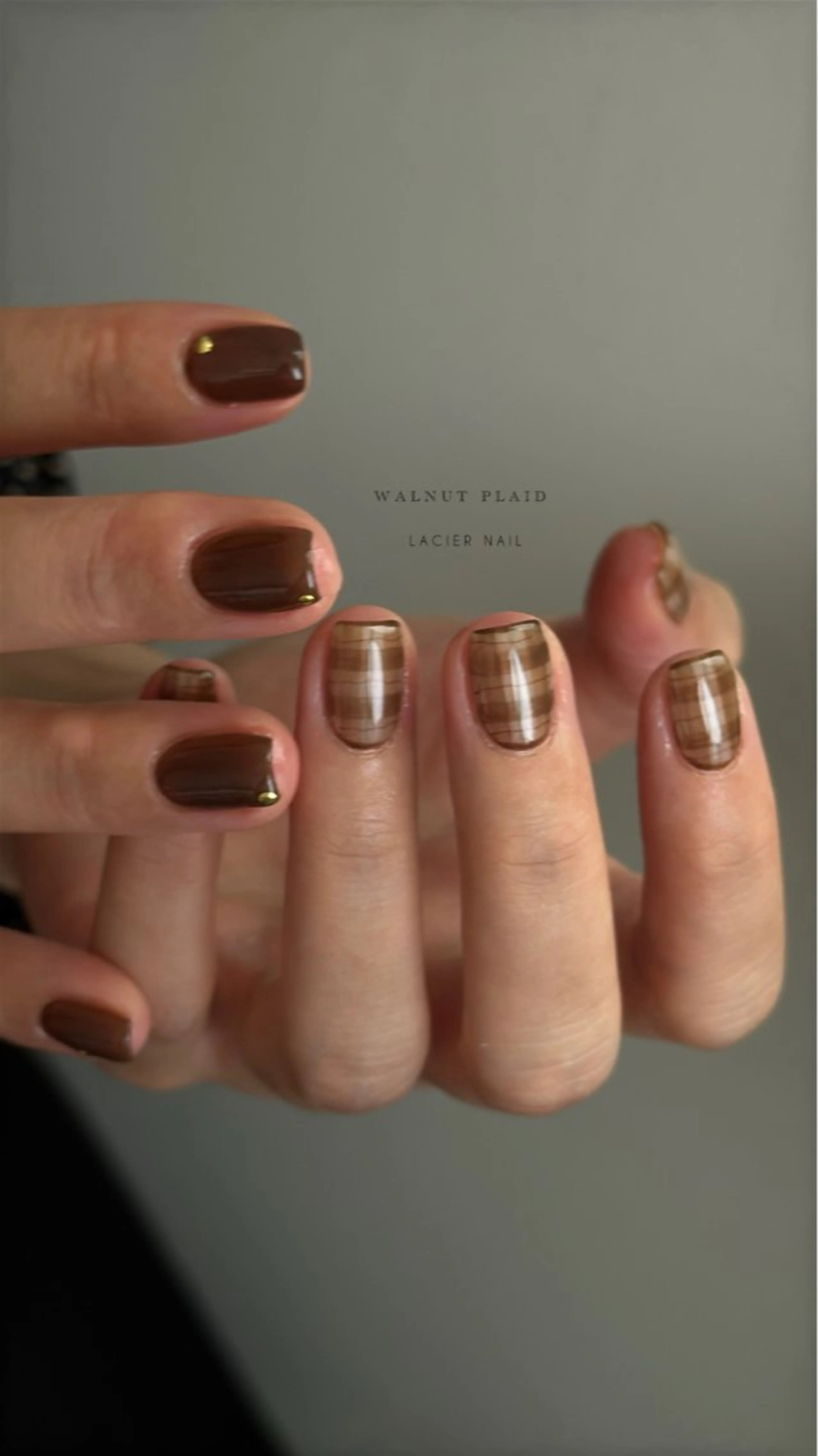 ネイル ブラウン ハンドネイル lacier nailのネイルデザイン