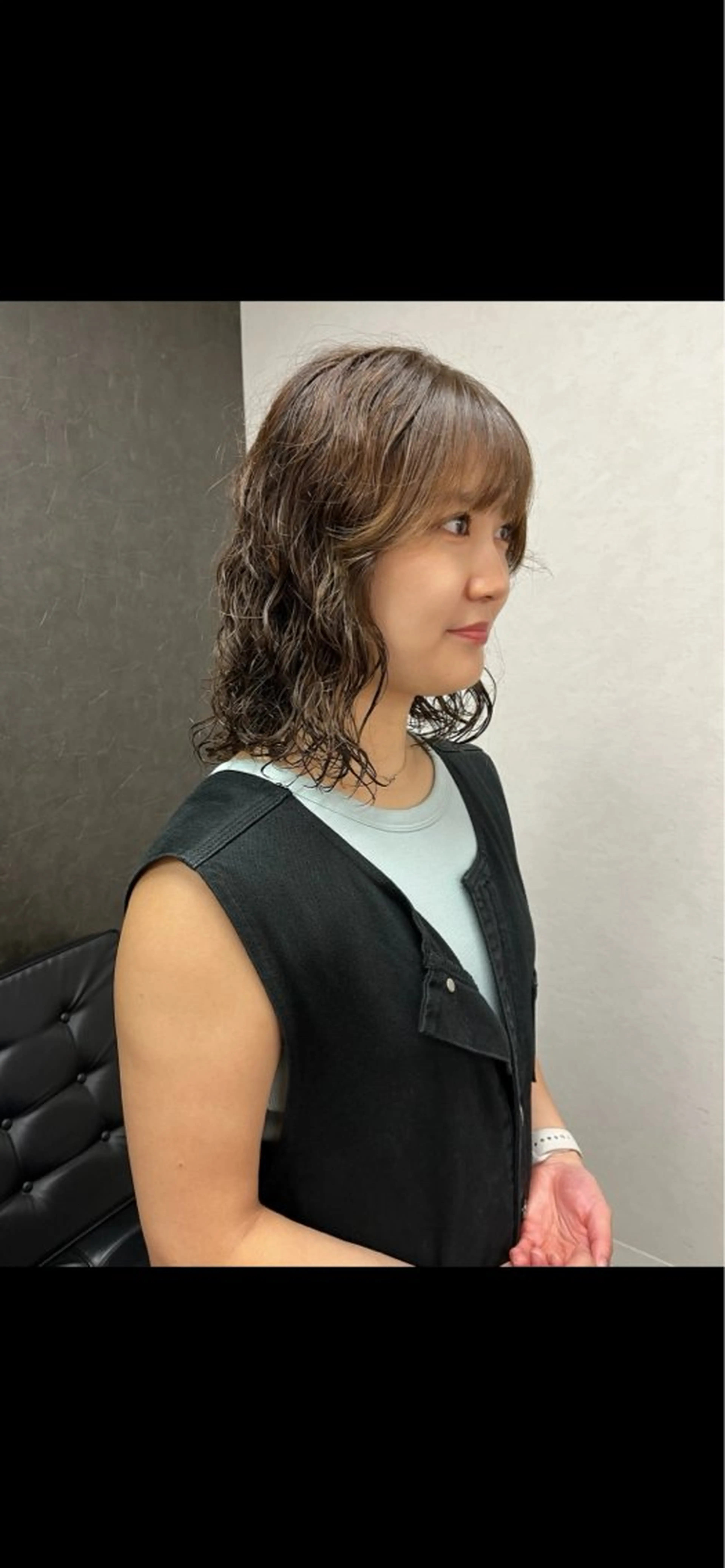 ミディアム パーマ nono/パーマ /顔まわりカット🐈のヘアスタイル