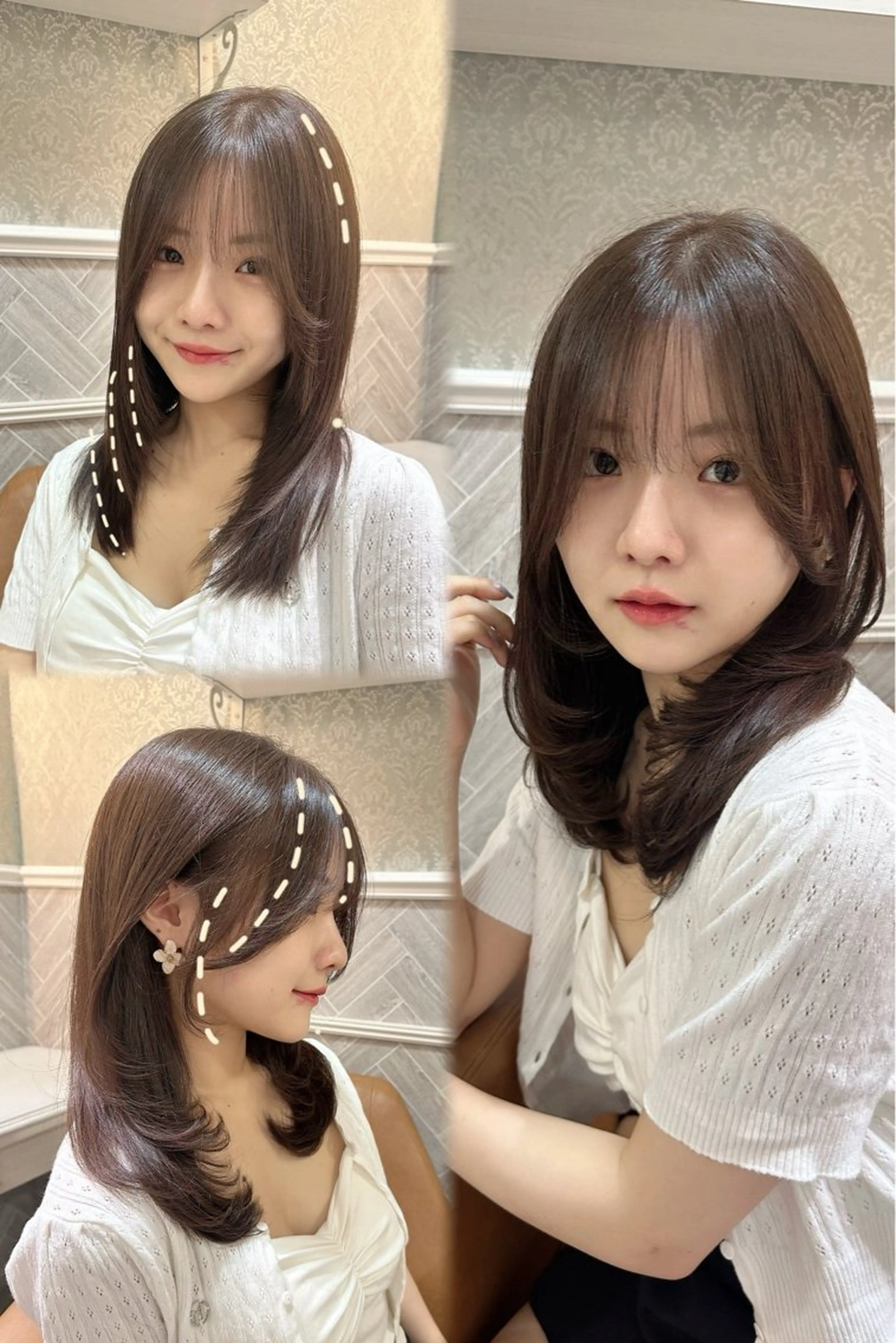 セミロング レイヤーカット カット ヘアカラー 髪質改善/顔周り/ レイヤー/銀座/サラのヘアスタイル