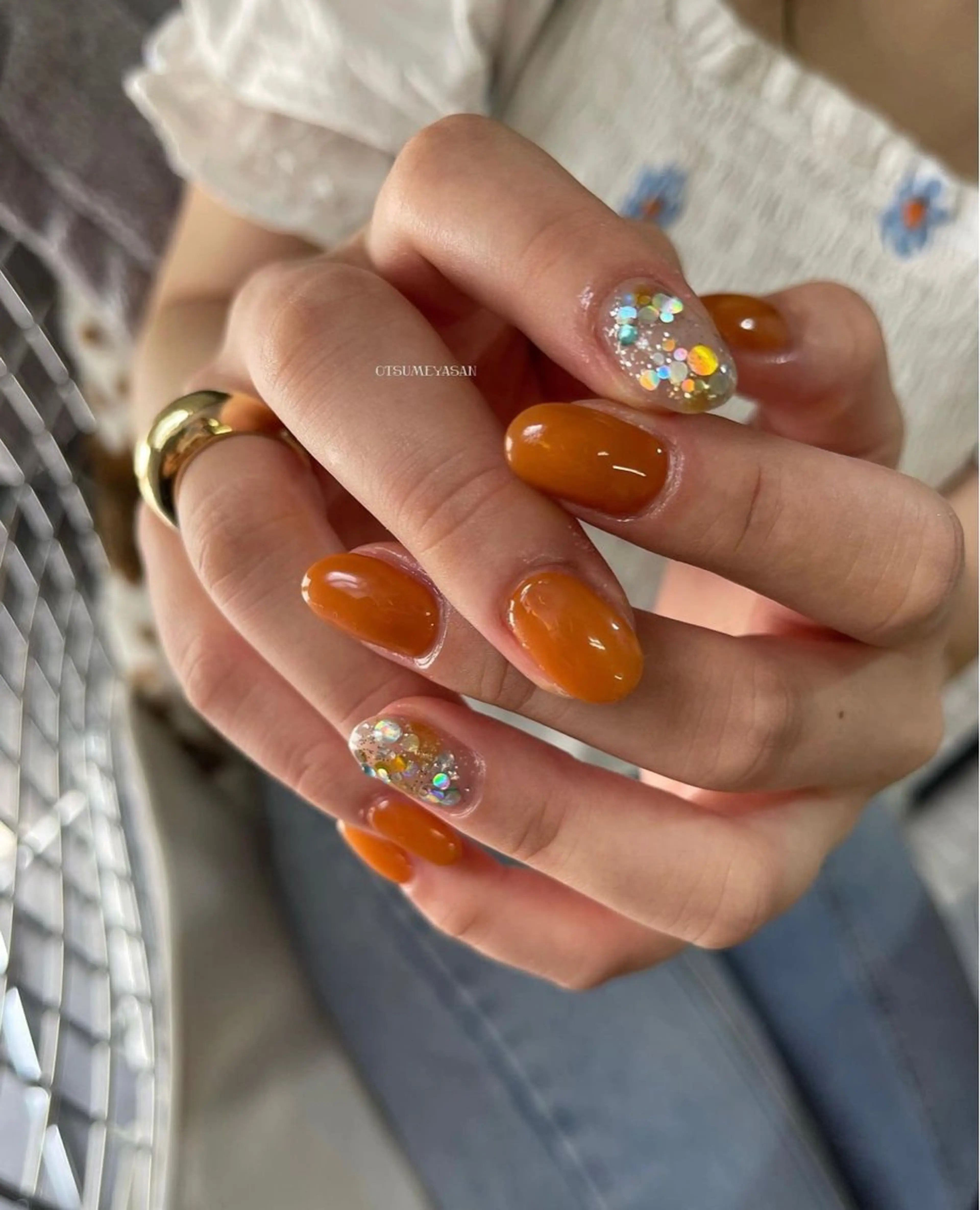 ネイル ブルー ジェルネイル 韓国ネイル マグネットネイル ミラーネイル otsumeyasan所属・わたなべ ちかのネイルデザイン