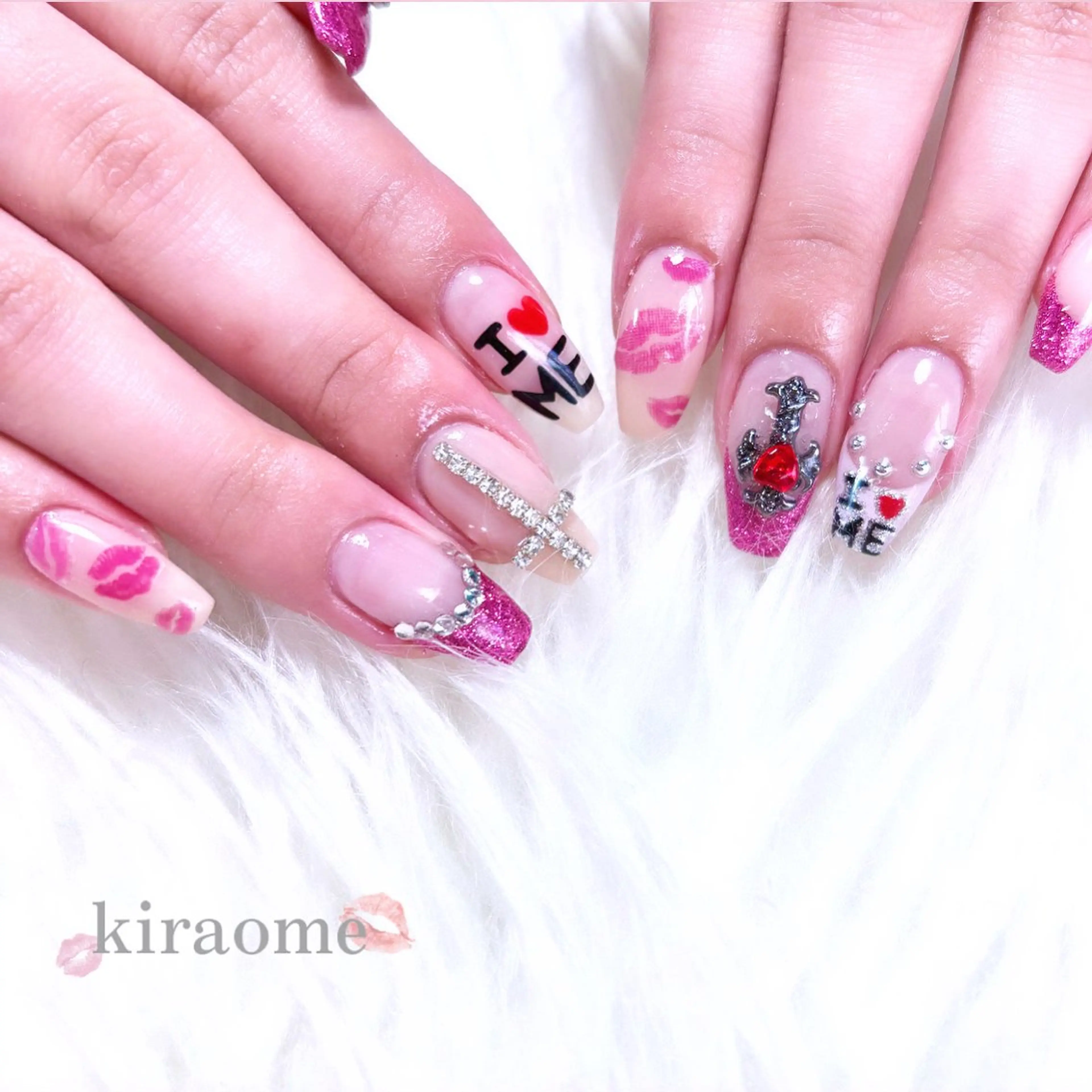 【ミニモ限定SALE✨】 LA発アプレ10本長さ出し120分持ち込みフルアート❤️【M size/Gel X】の写真