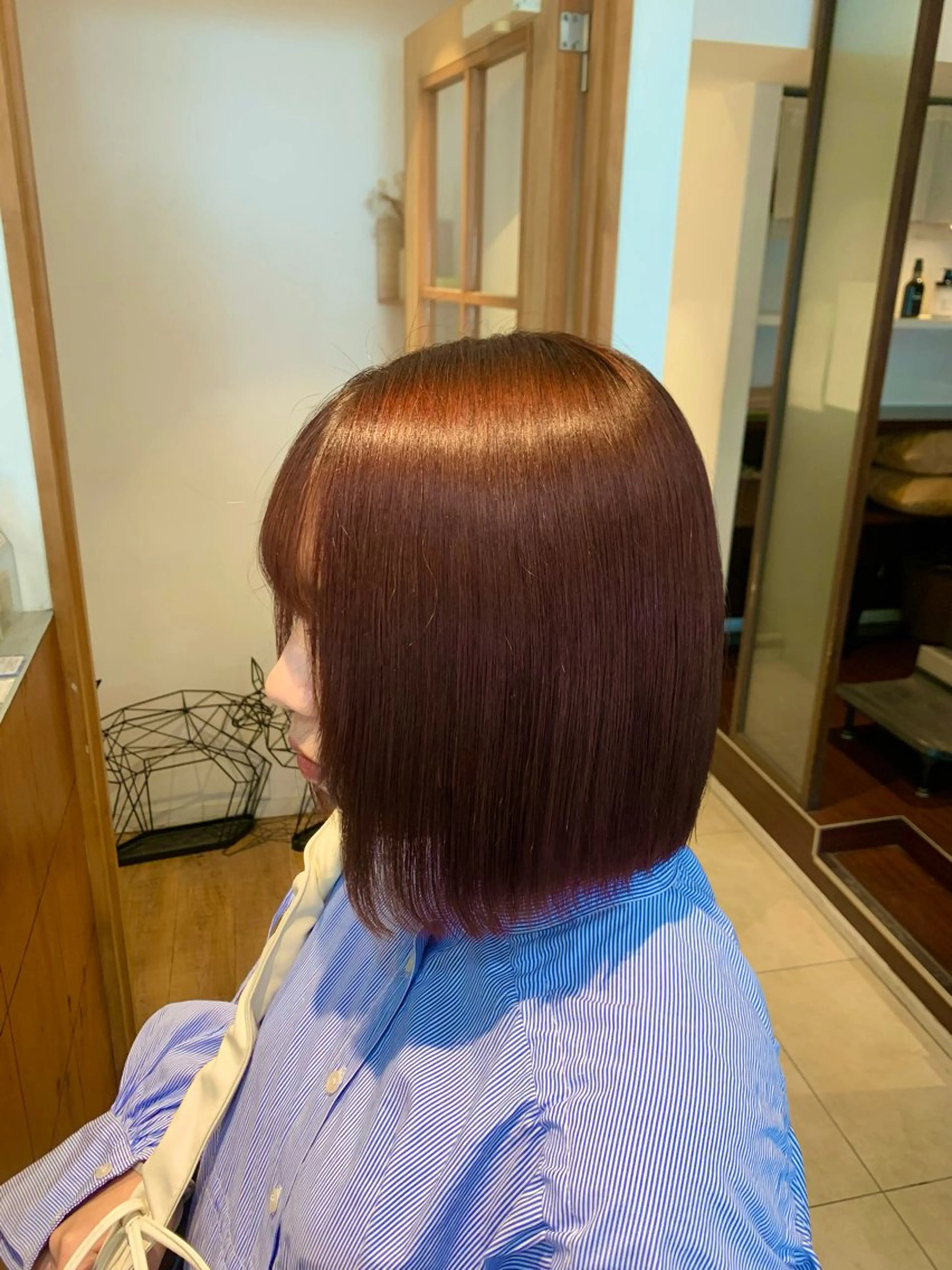 ミディアム ピンクブラウン ヘアカラー 庄司 沙羅のヘアスタイル