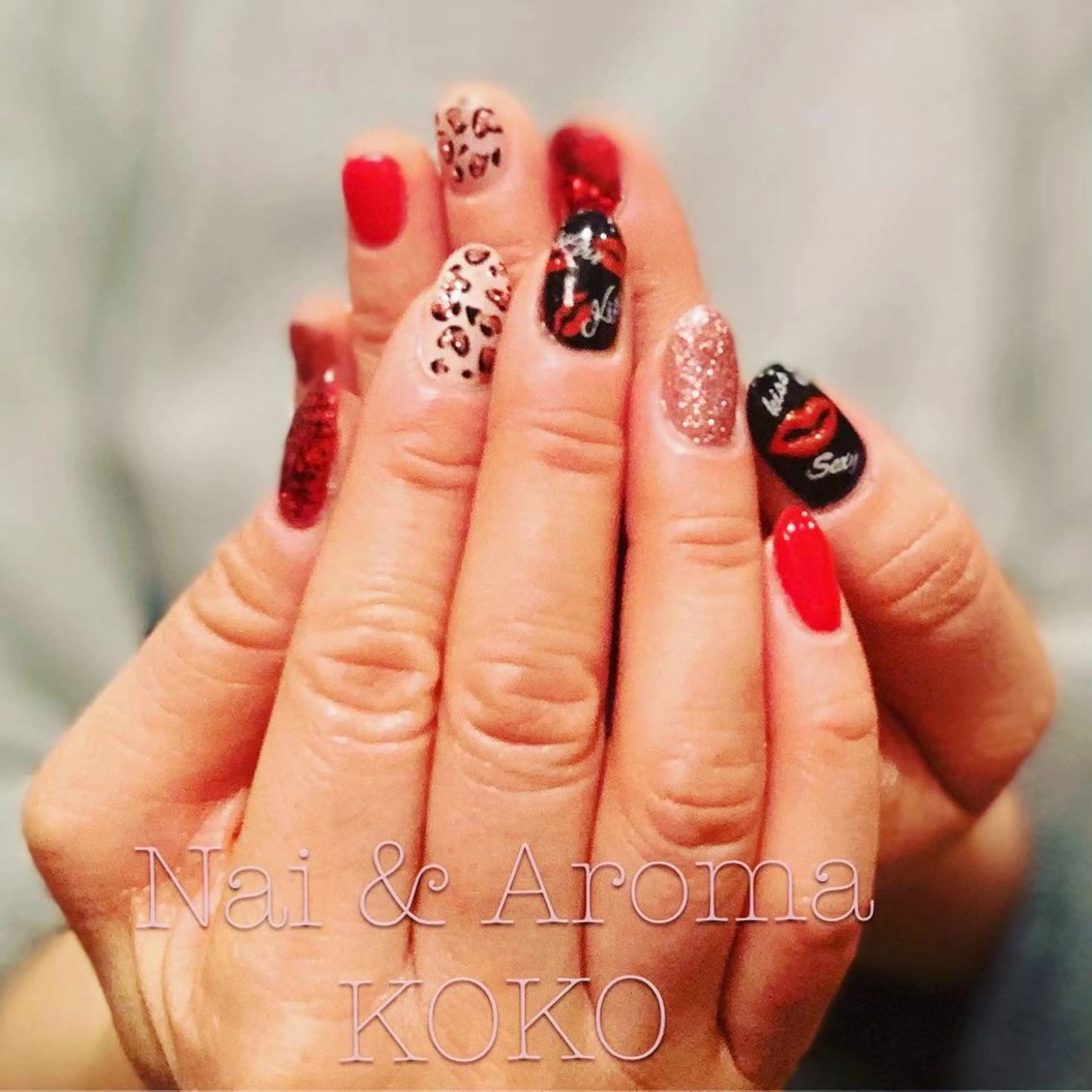 ネイル アートネイル バレンタイン ハンドネイル NAIL__KOKO 大竹のネイルデザイン