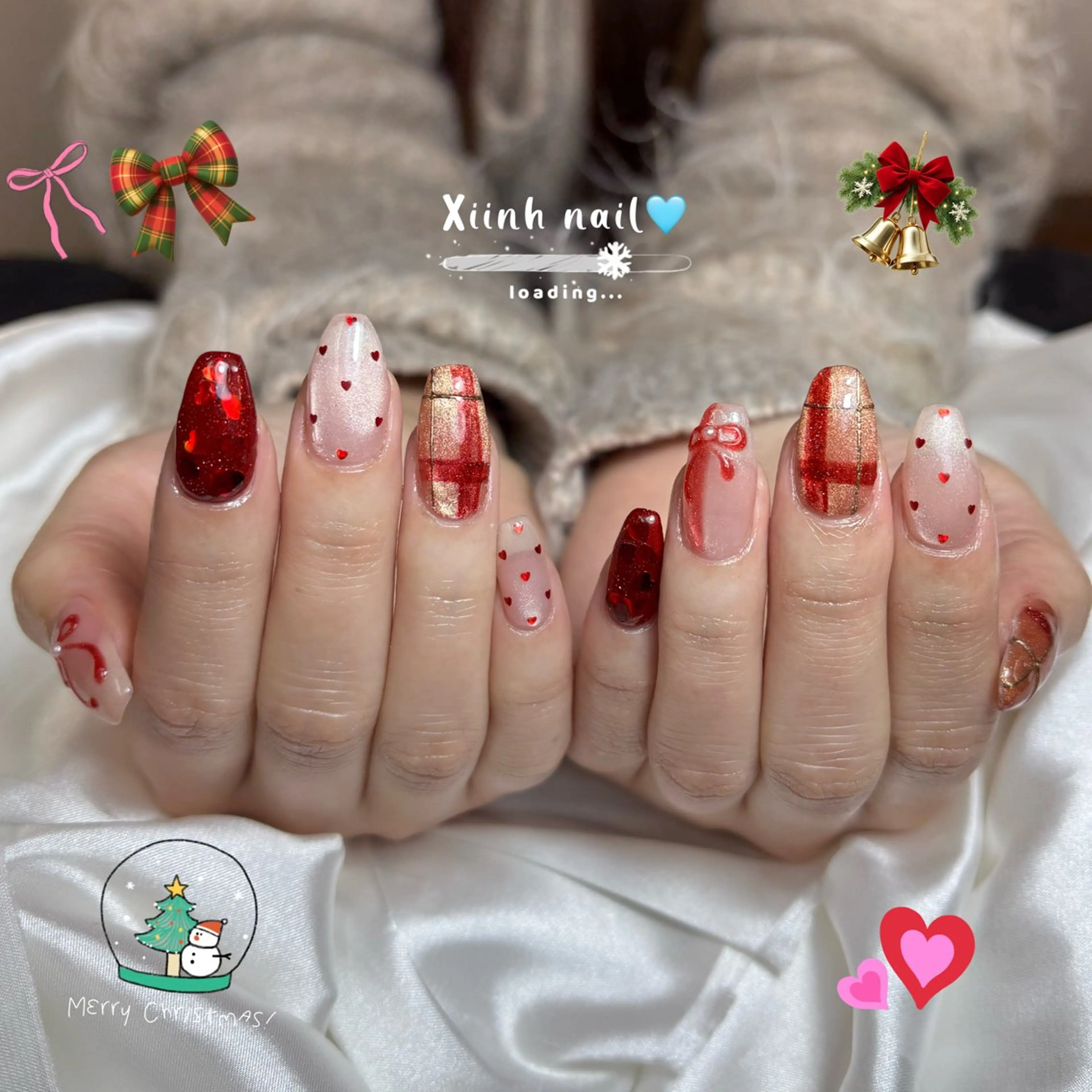 ネイル ブラウン チークネイル 桜ネイル 長さ出し フットネイル ハンドネイル XIINH NAIL SALONのネイルデザイン