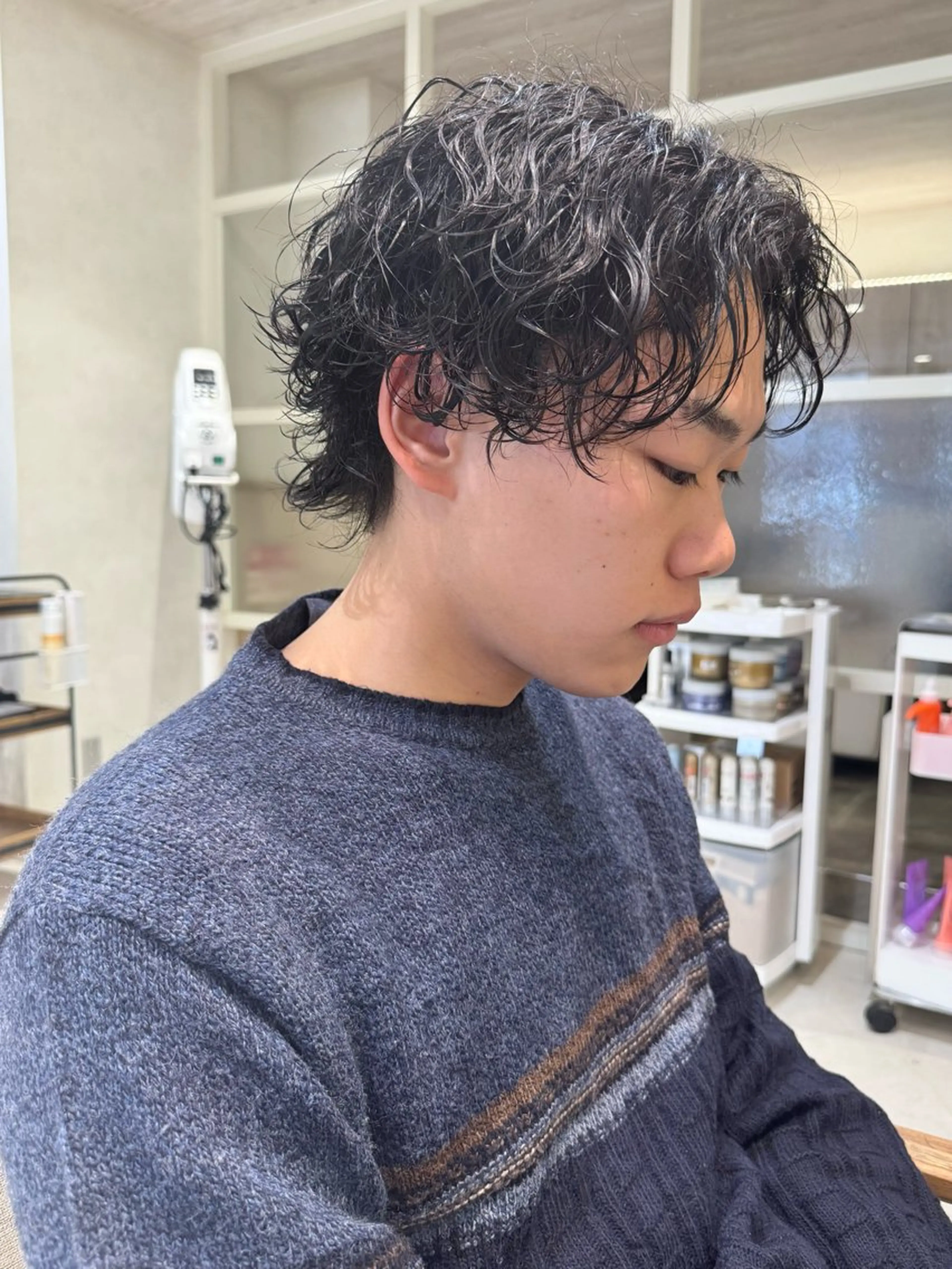 ショート パーマ メンズ カット パーマ フェザー/ニュアンス パーマ/ryutoのヘアスタイル