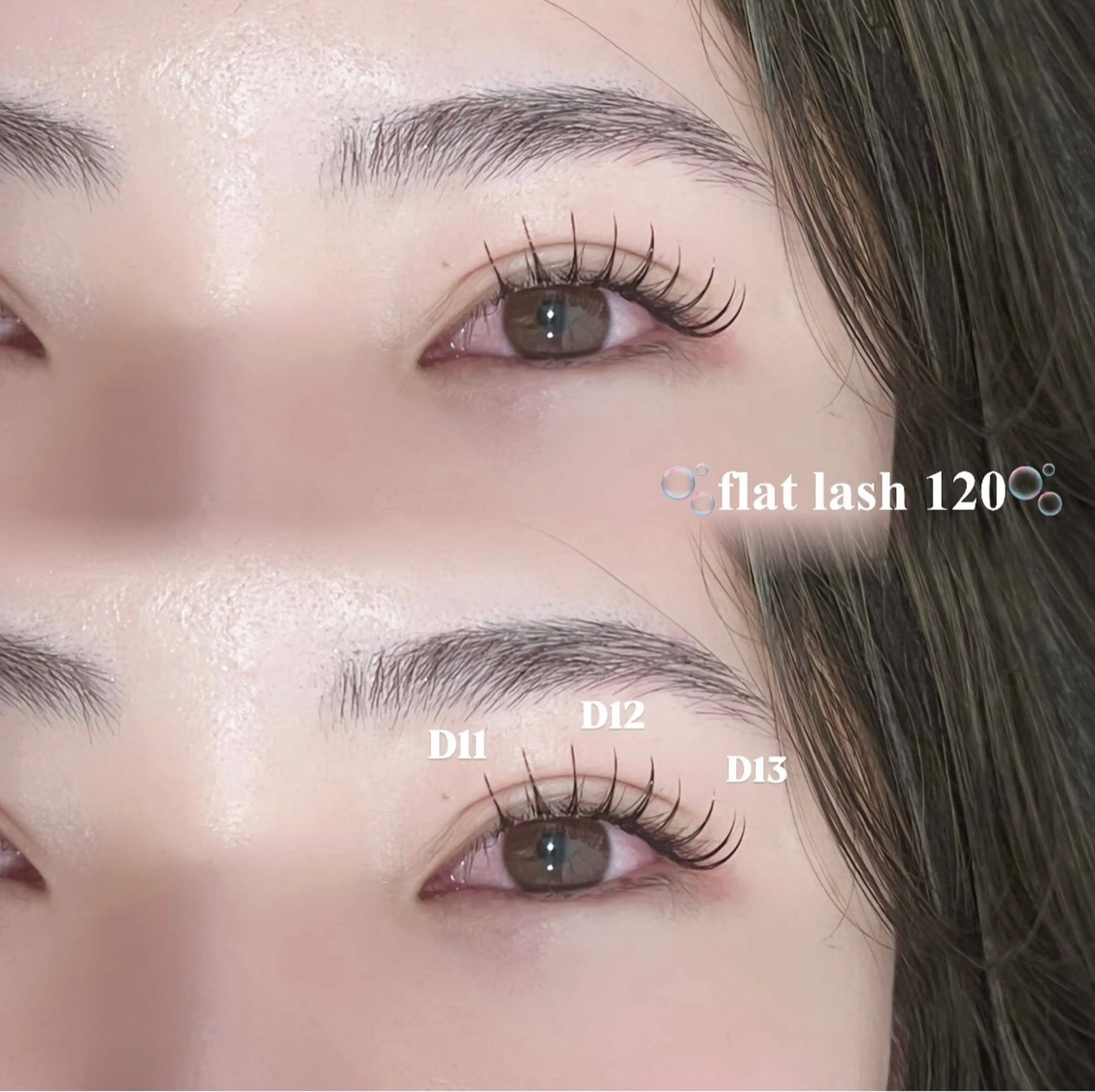 マツエク・マツパ 束感まつ毛 フラットラッシュ 目尻長め ナチュラル chouchou🌷 miyuuのマツエク・マツパデザイン