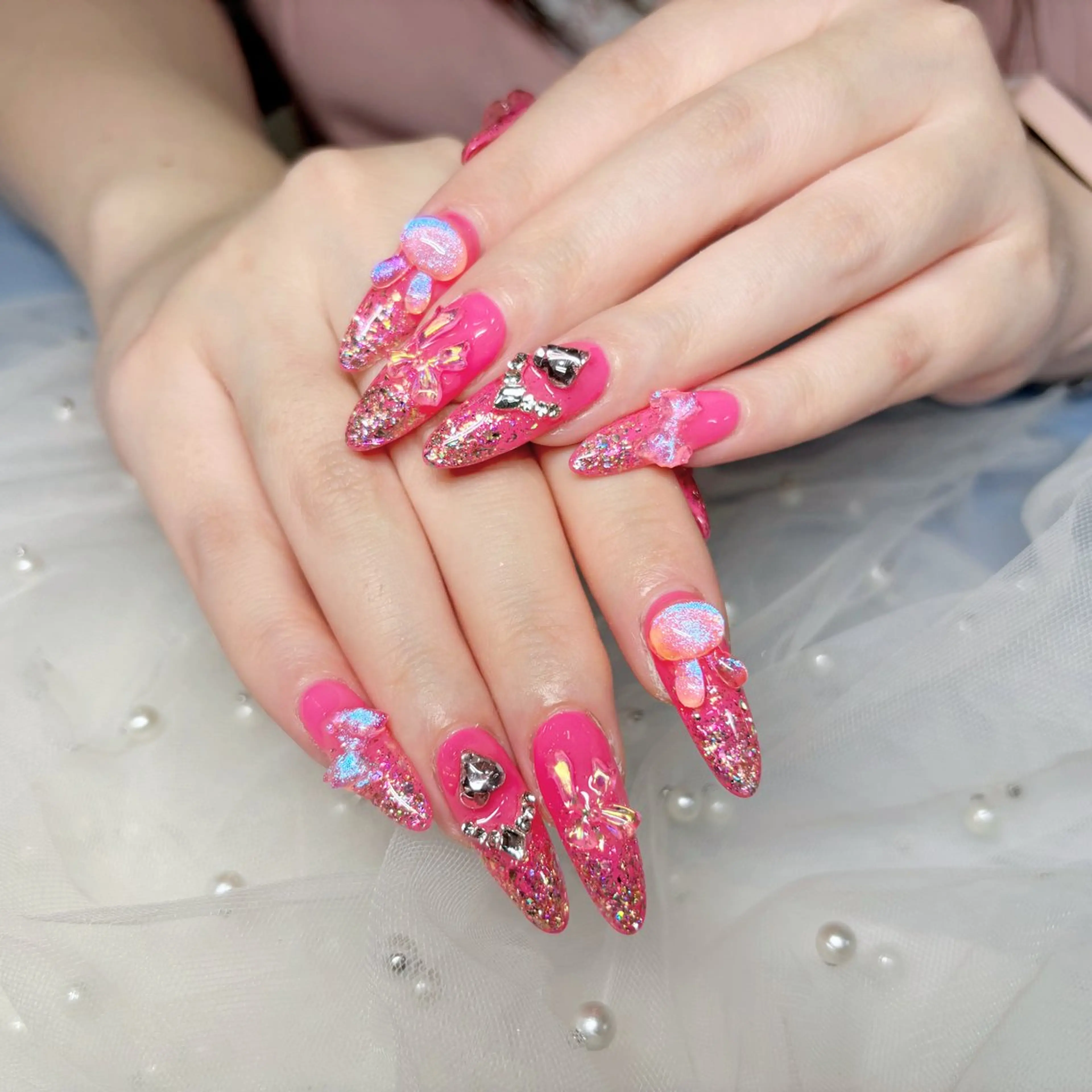 ネイル ハンドネイル H3 Nail Tsuki🦋💙のネイルデザイン