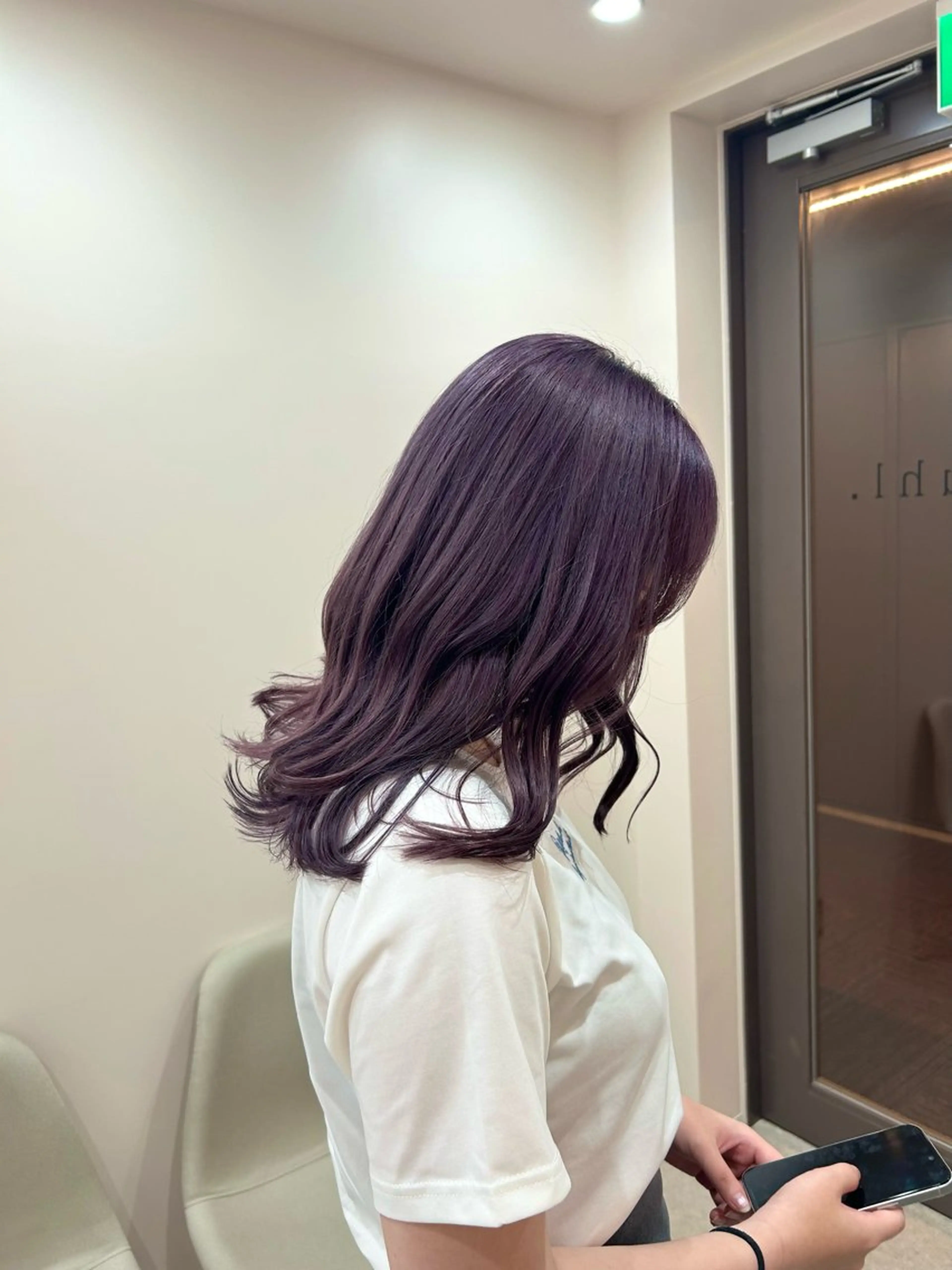 セミロング カラー ブリーチ パープルカラー 透明感/ダブルカラー /🌸ERI🌸のヘアスタイル