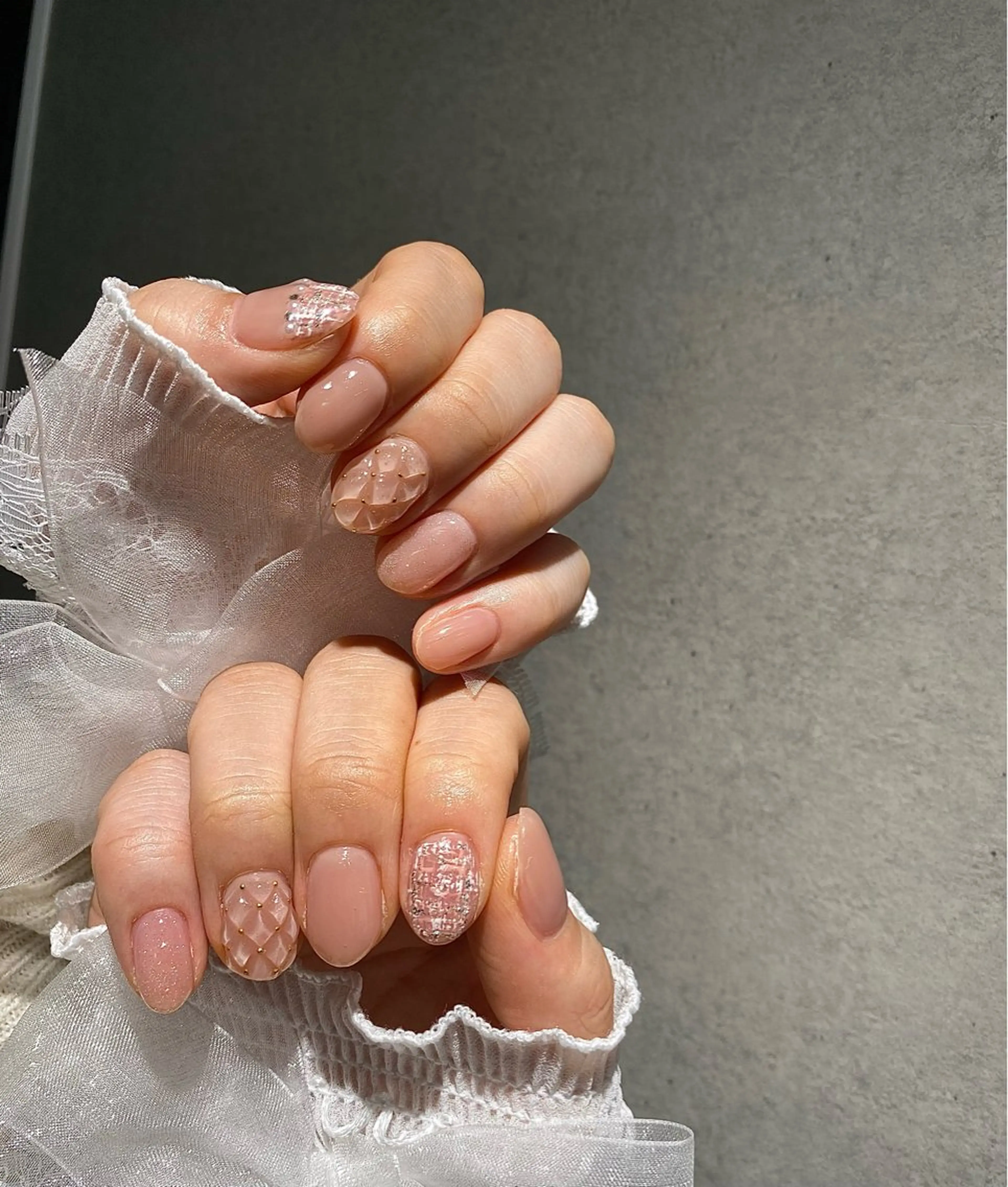 ネイル I-nailロング /ワンホン/キラキラのネイルデザイン