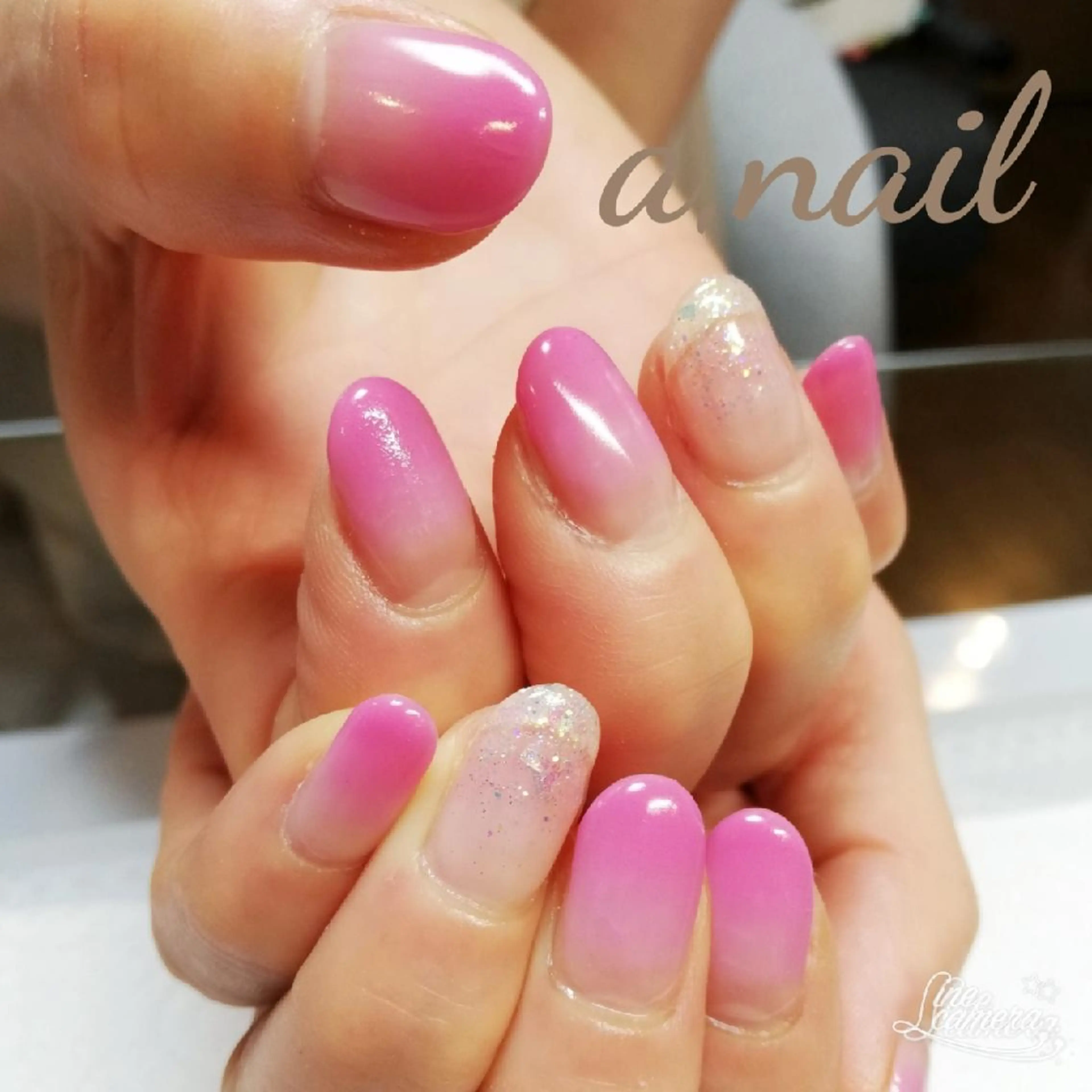 ネイル グラデーション ピンク シンプルネイル ハンドネイル ネイルサロン エーネイルのネイルデザイン