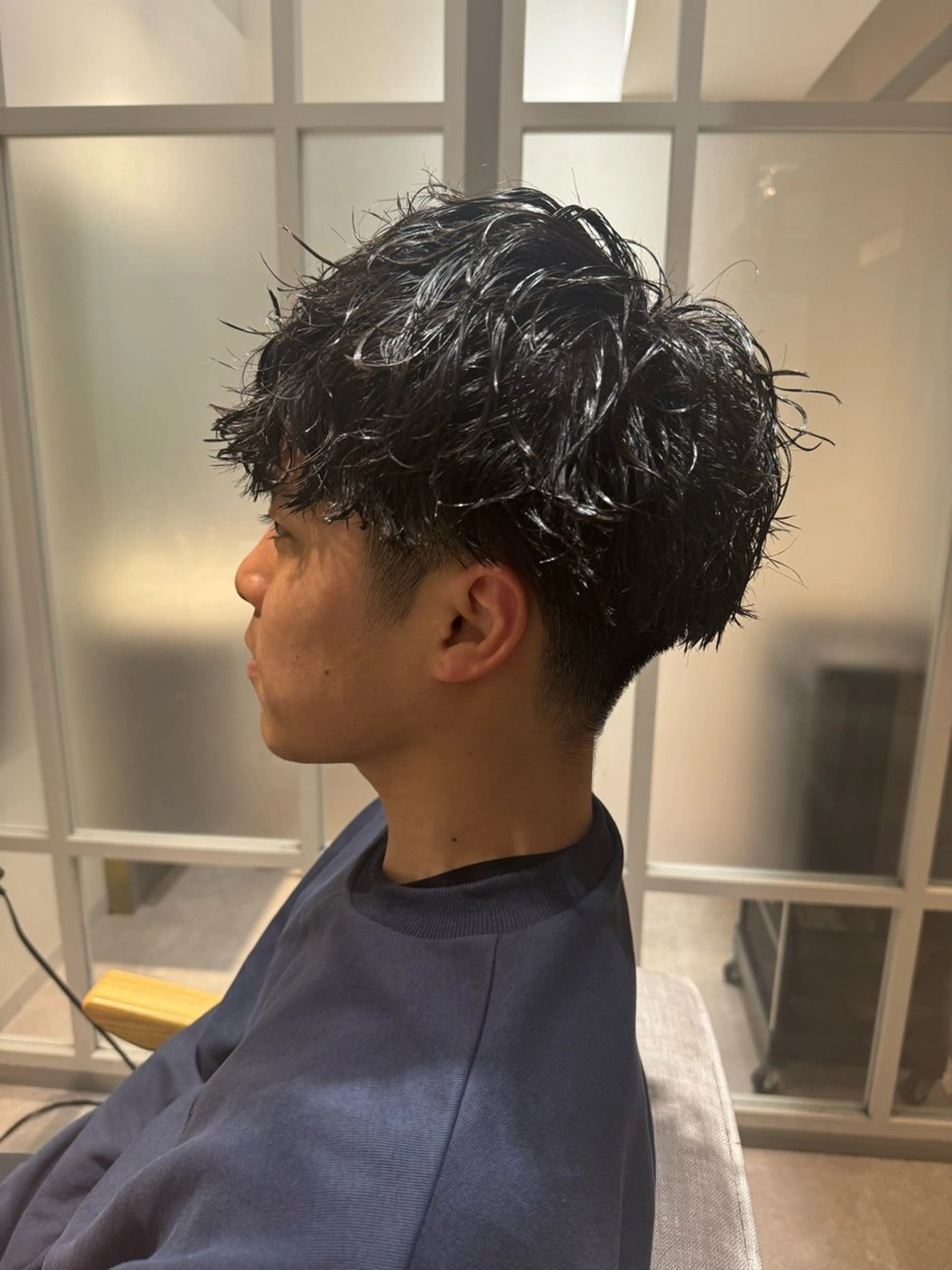 パーマ メンズ センターパート マッシュ メンズパーマ メンズショート ツイストスパイラルパーマ カット パーマ ⭕️メンズパーマ⭕️ 山口 裕太郎のヘアスタイル