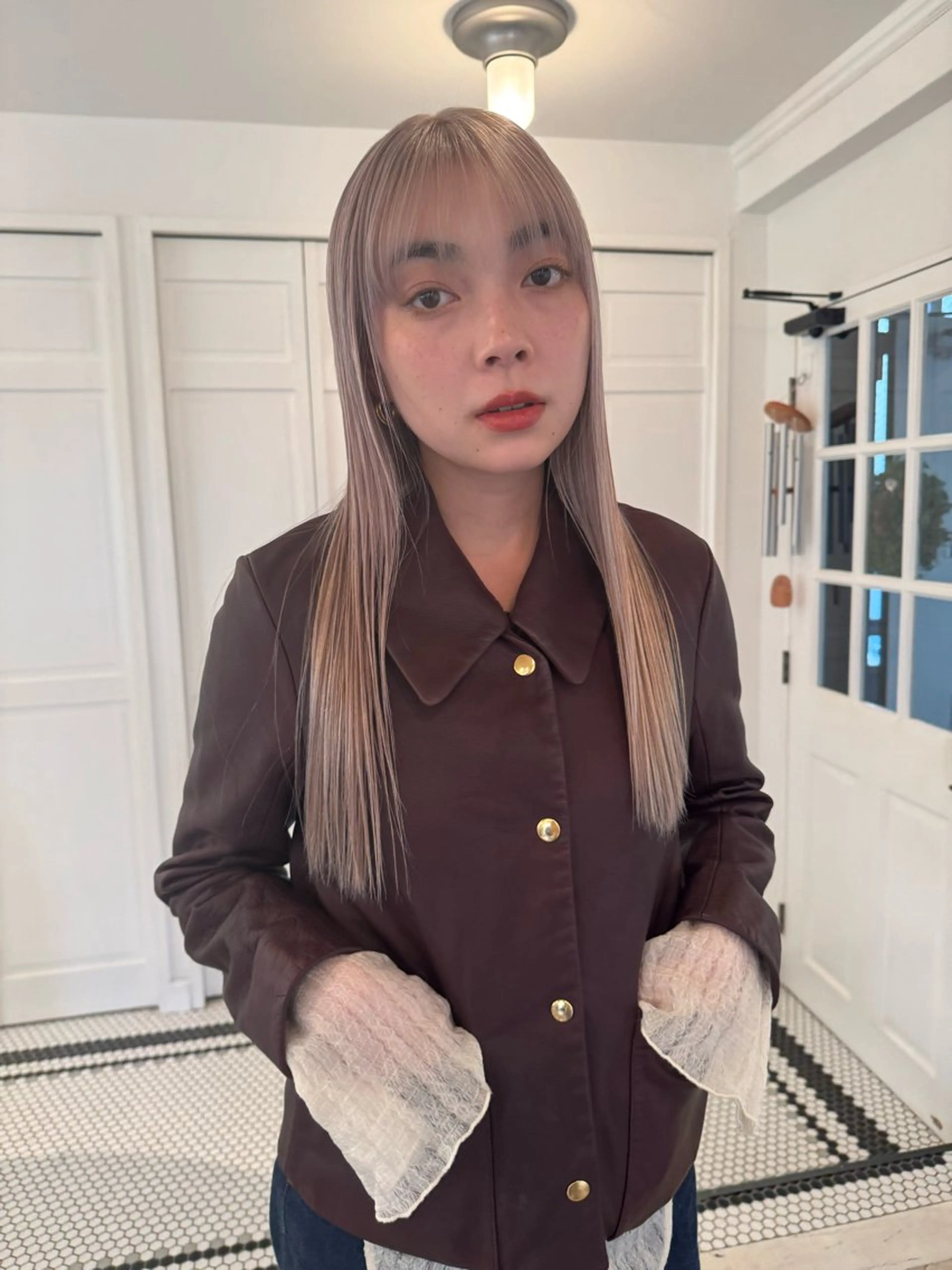 カラー カット ヘアカラー ブリーチカラー🎀 韓国風/寺門美優のヘアスタイル