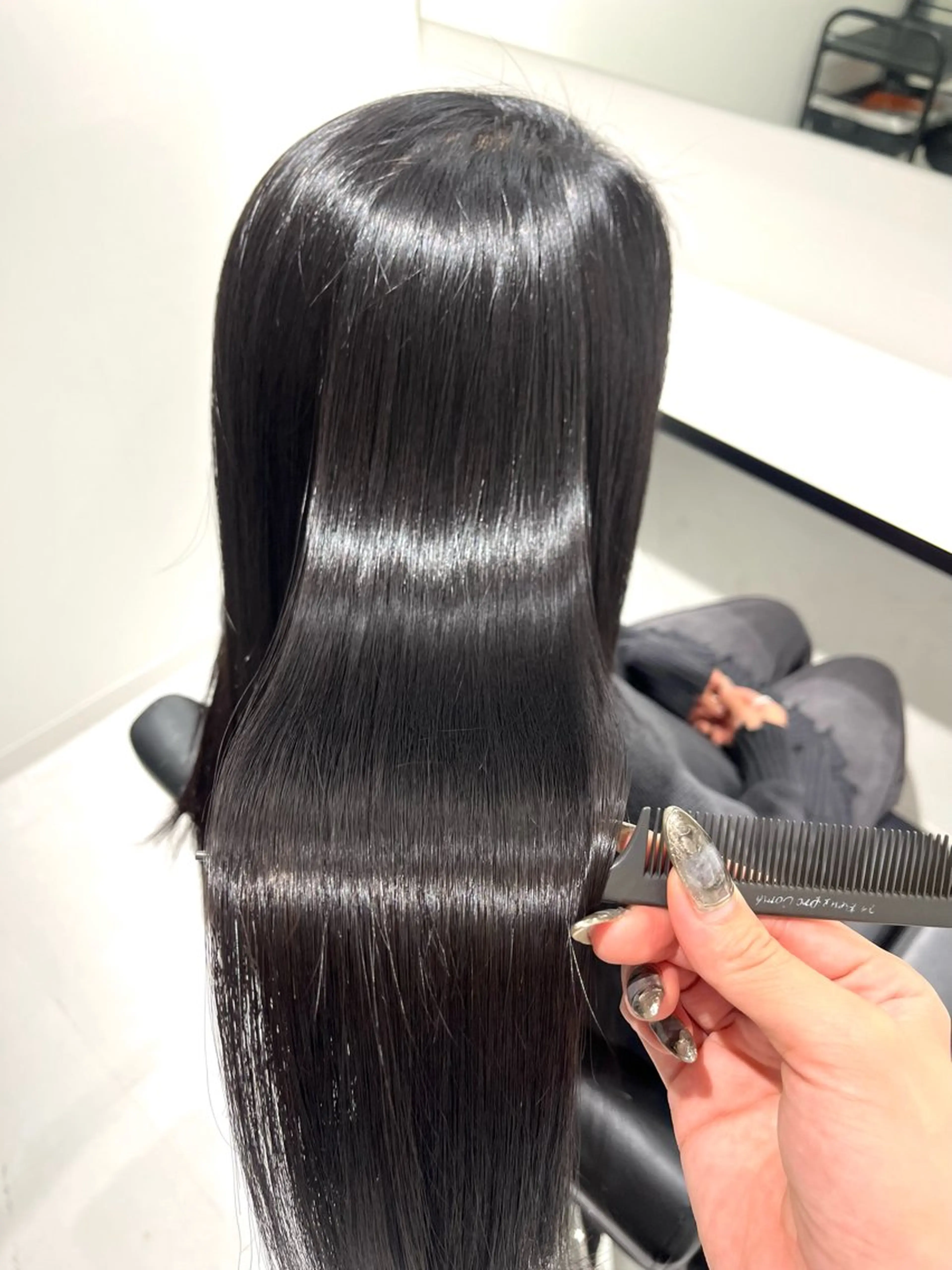 ロング パーマ 縮毛矯正 トリートメント 髪質改善/縮毛矯正 艶カラー/珠聡のヘアスタイル