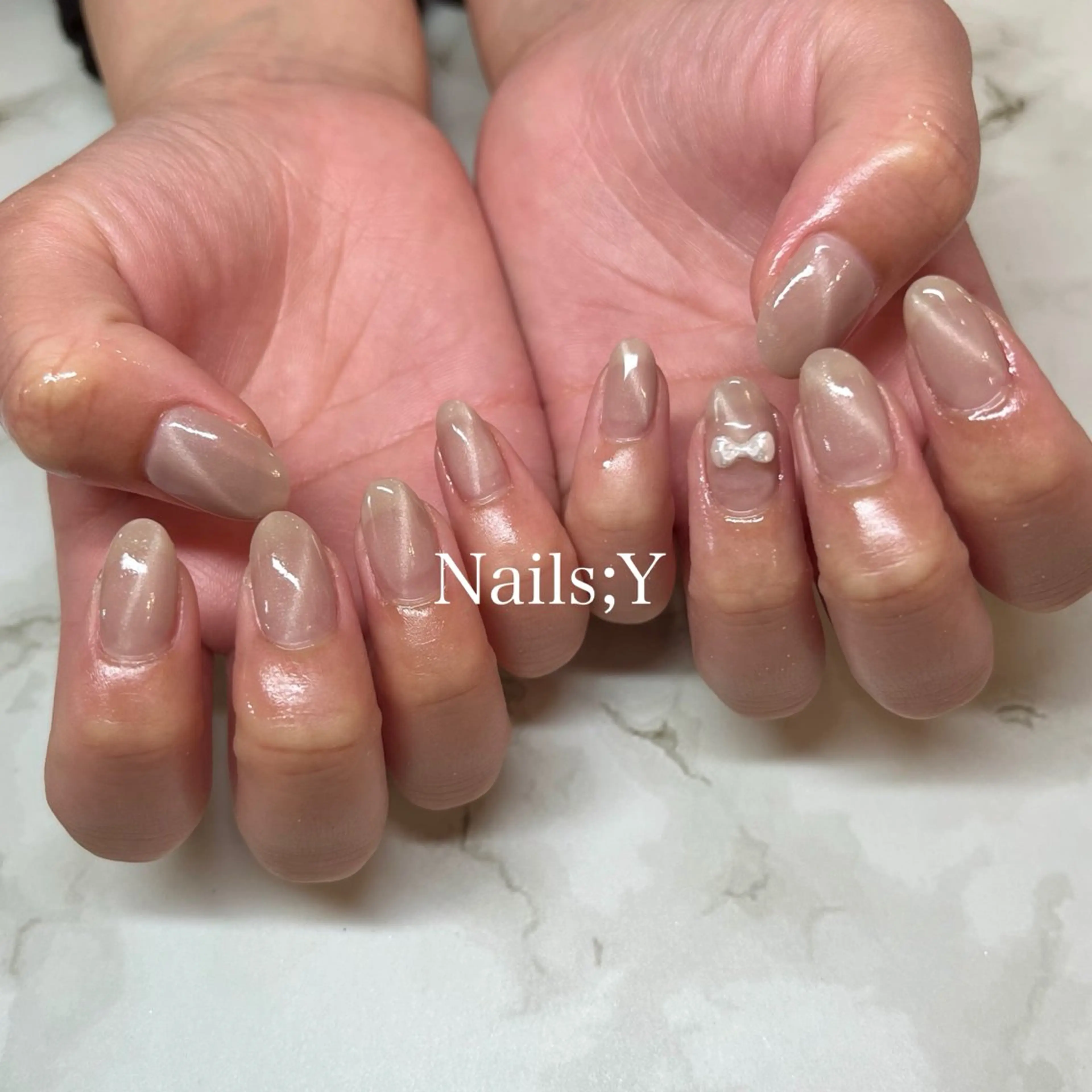 ネイル マグネットネイル リボン ハンドネイル yo koのネイルデザイン