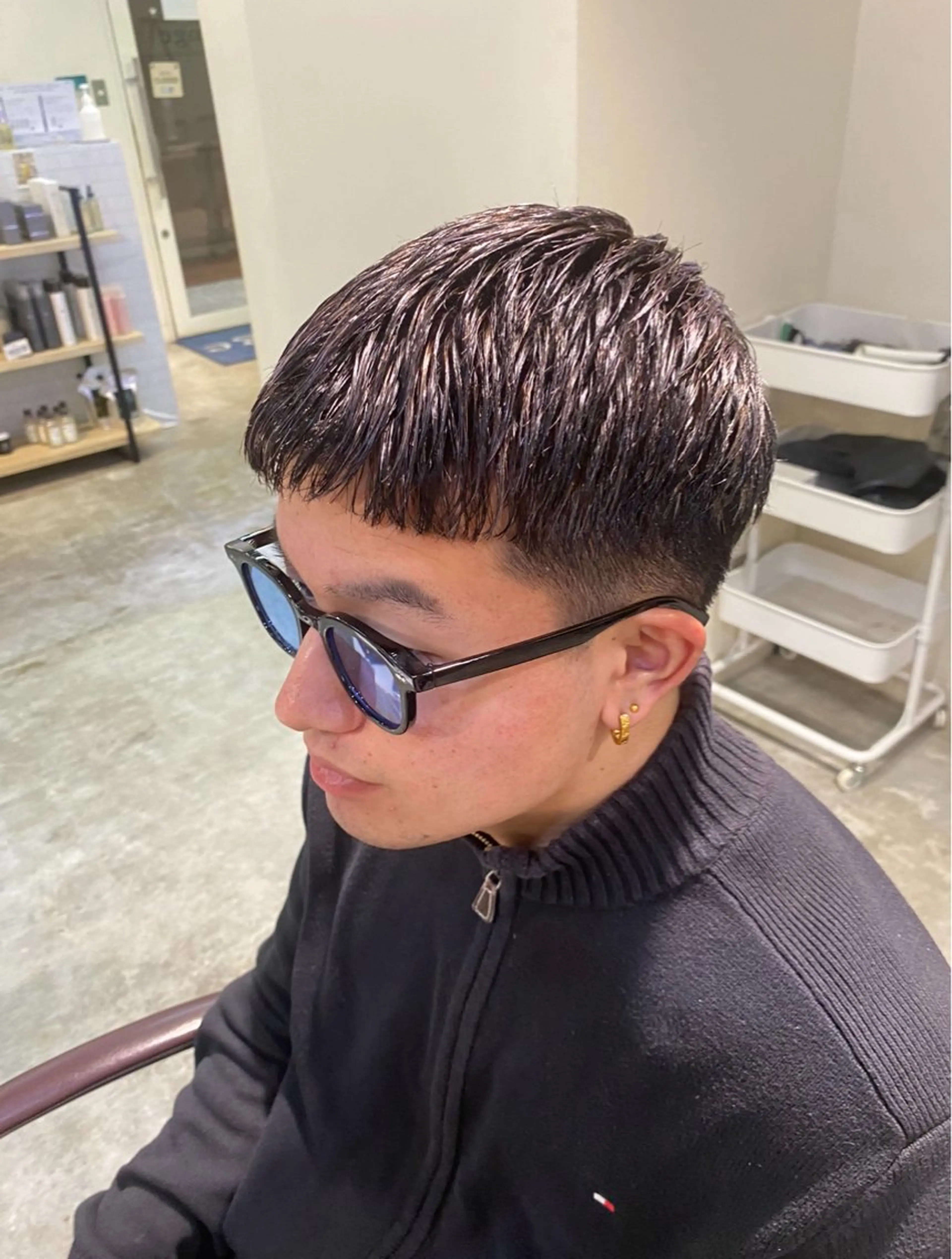 ショート メンズ パーマ特化/フェザー パーマシャドウ/真生のヘアスタイル