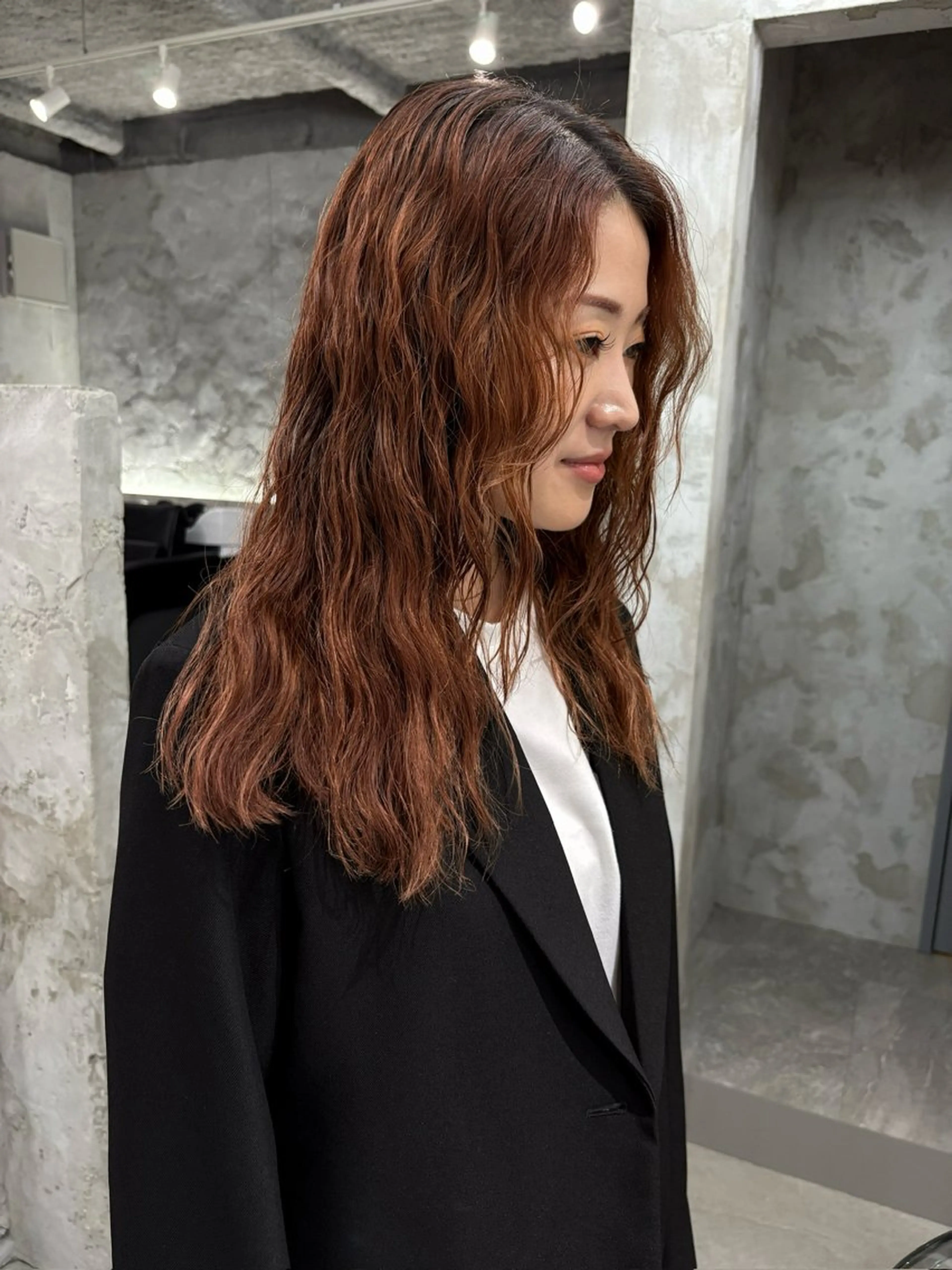 ミディアム ヘアカラー 岩間 萌々果/eimのヘアスタイル