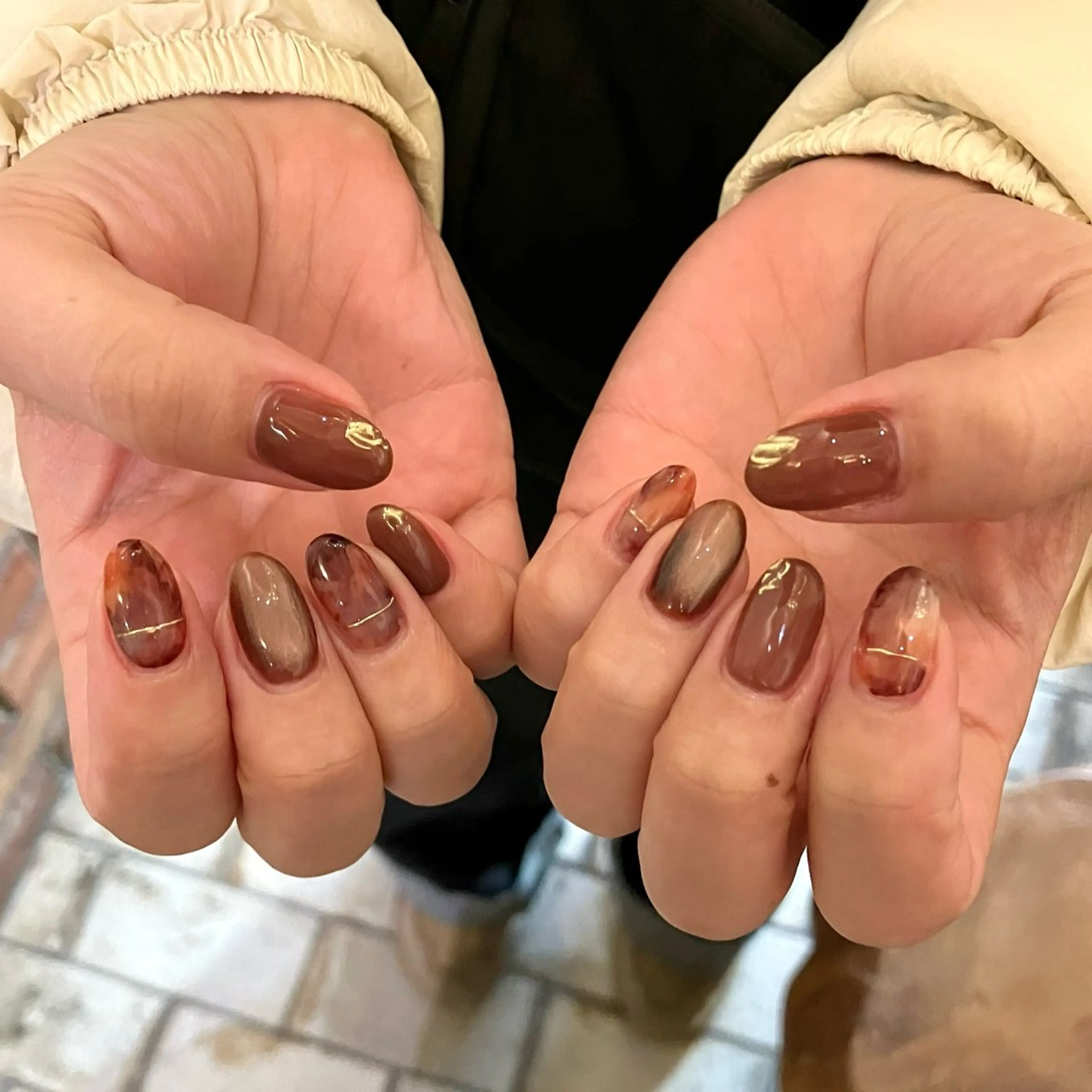 ネイル ミラーネイル ニュアンスネイル ハンドネイル Take Manaのネイルデザイン