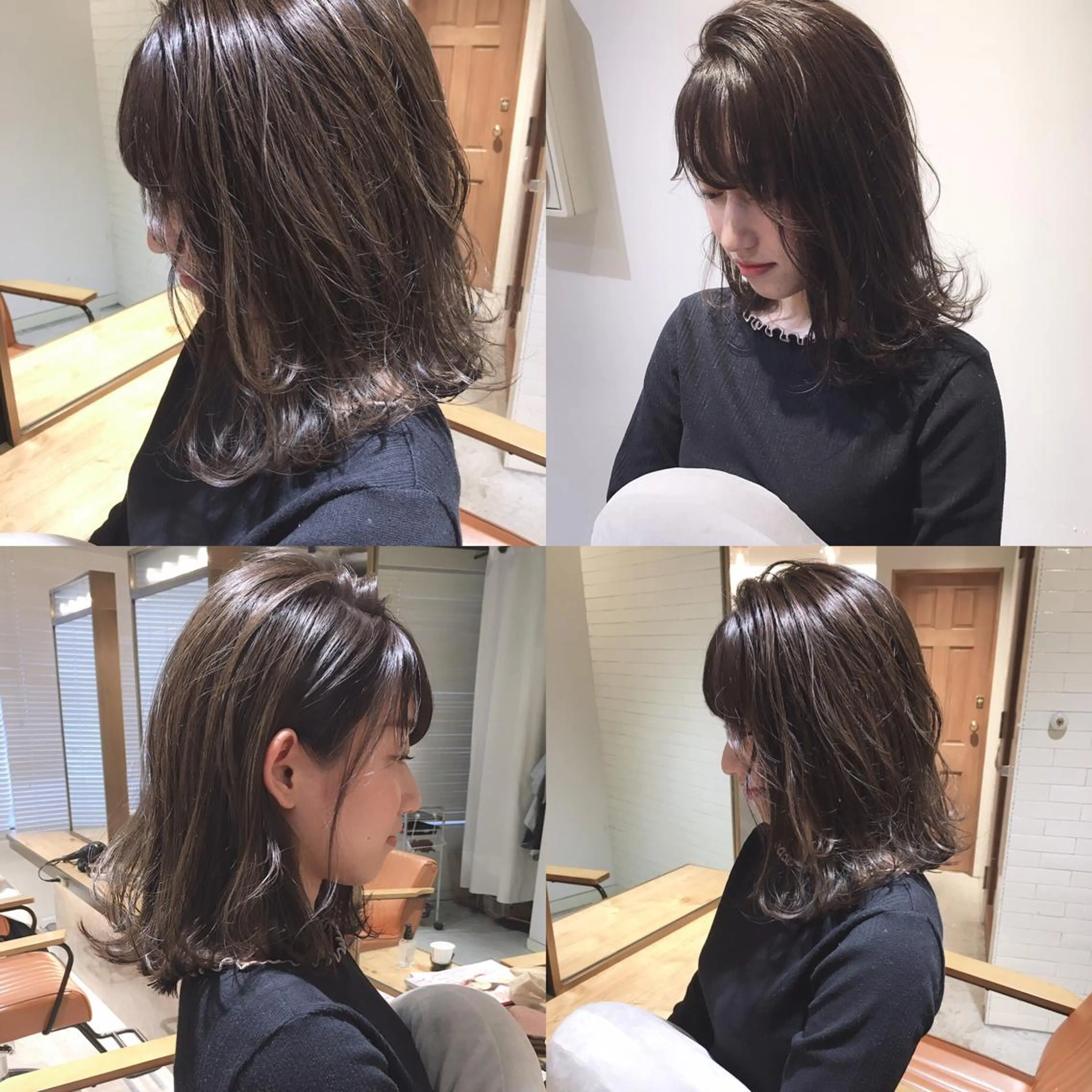 ミディアム カラー ショートボブ アディクシーカラー ベージュカラー ブリーチ ブルーカラー メンズツイスパ ショートフクヤマシンのヘアスタイル