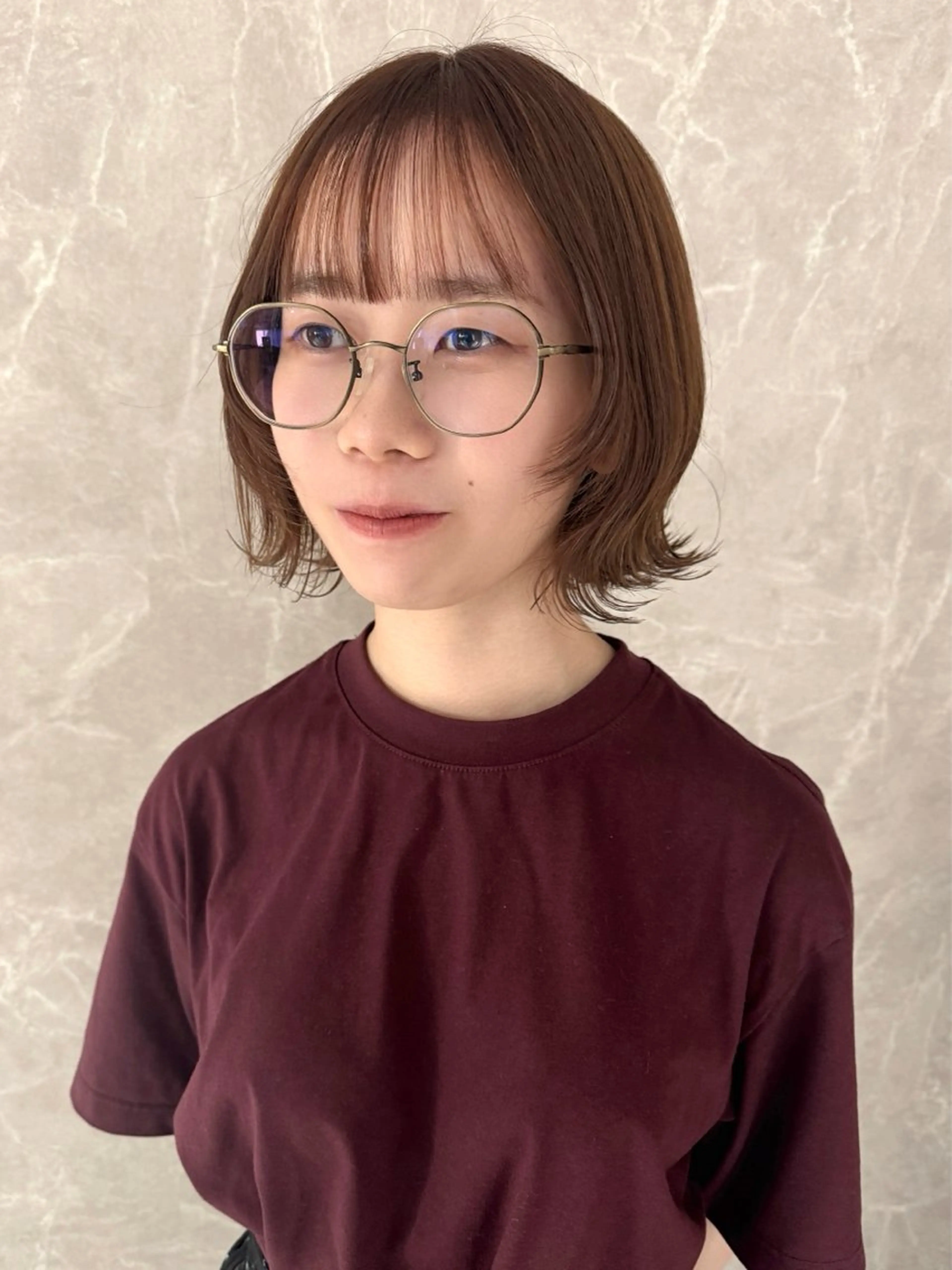 ミディアム カット ヘアカラー トリートメント ボブレイヤー／ 今城愛友花のヘアスタイル