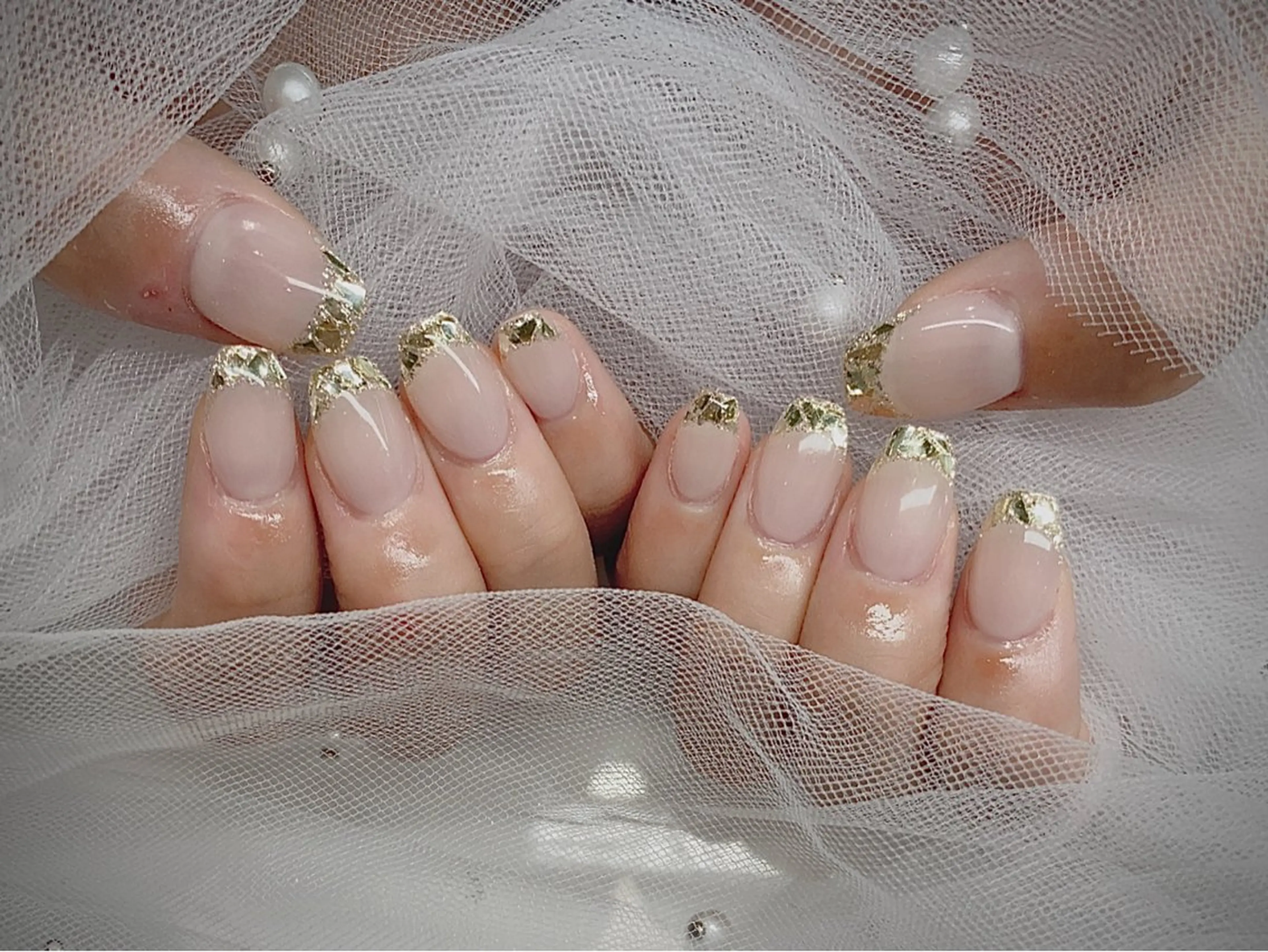 ネイル I-nailロング /ワンホン/キラキラのネイルデザイン