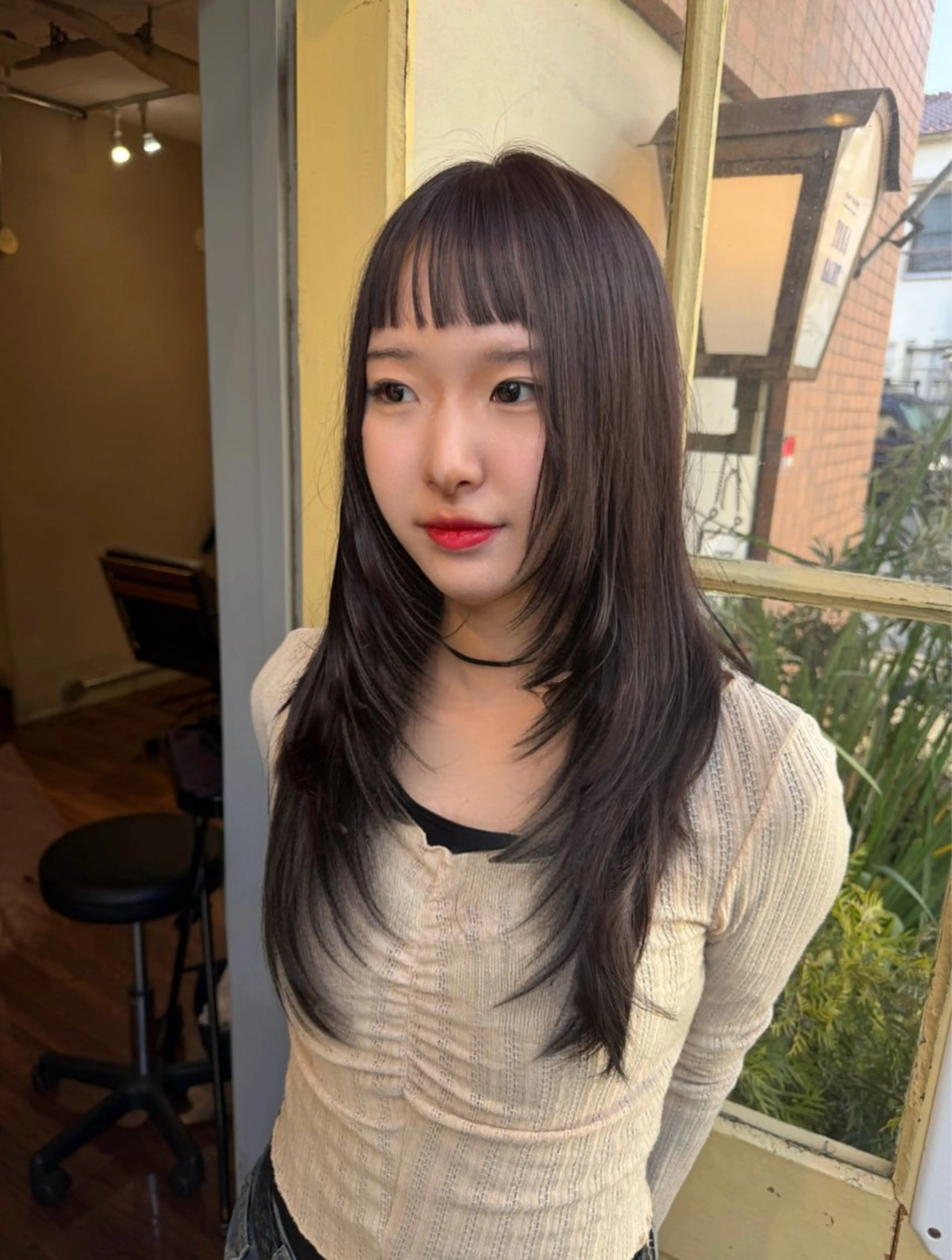 ロング カラー カット ヘアカラー トリートメント KURIA‪‪*⋆ஐ ブリーチ/韓国ヘアのヘアスタイル