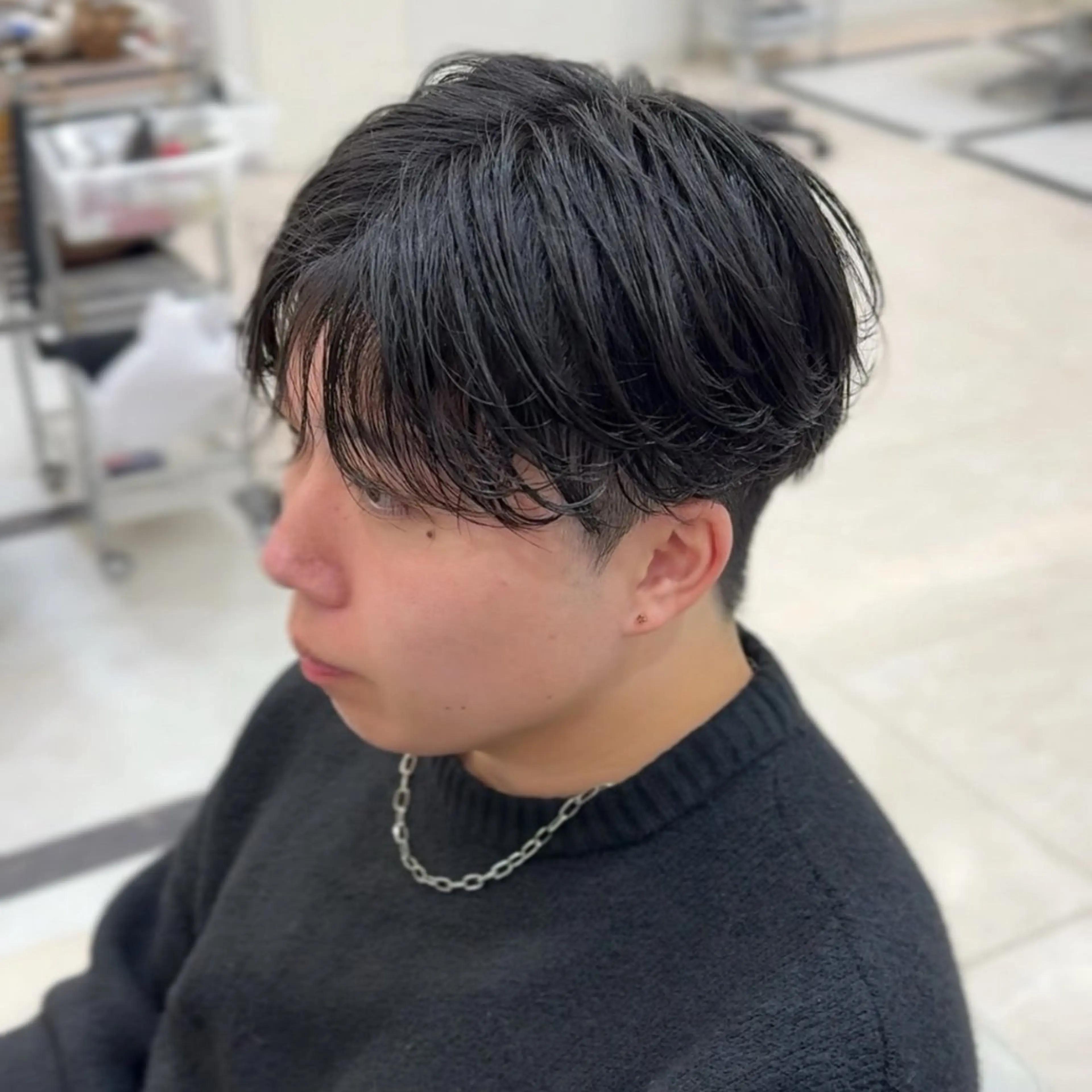 ショート パーマ ヘアアレンジ メンズ ヘアセット SALOWIN名古屋Suite店所属・名古屋のメンズ特化 美容師/わたるのヘアスタイル