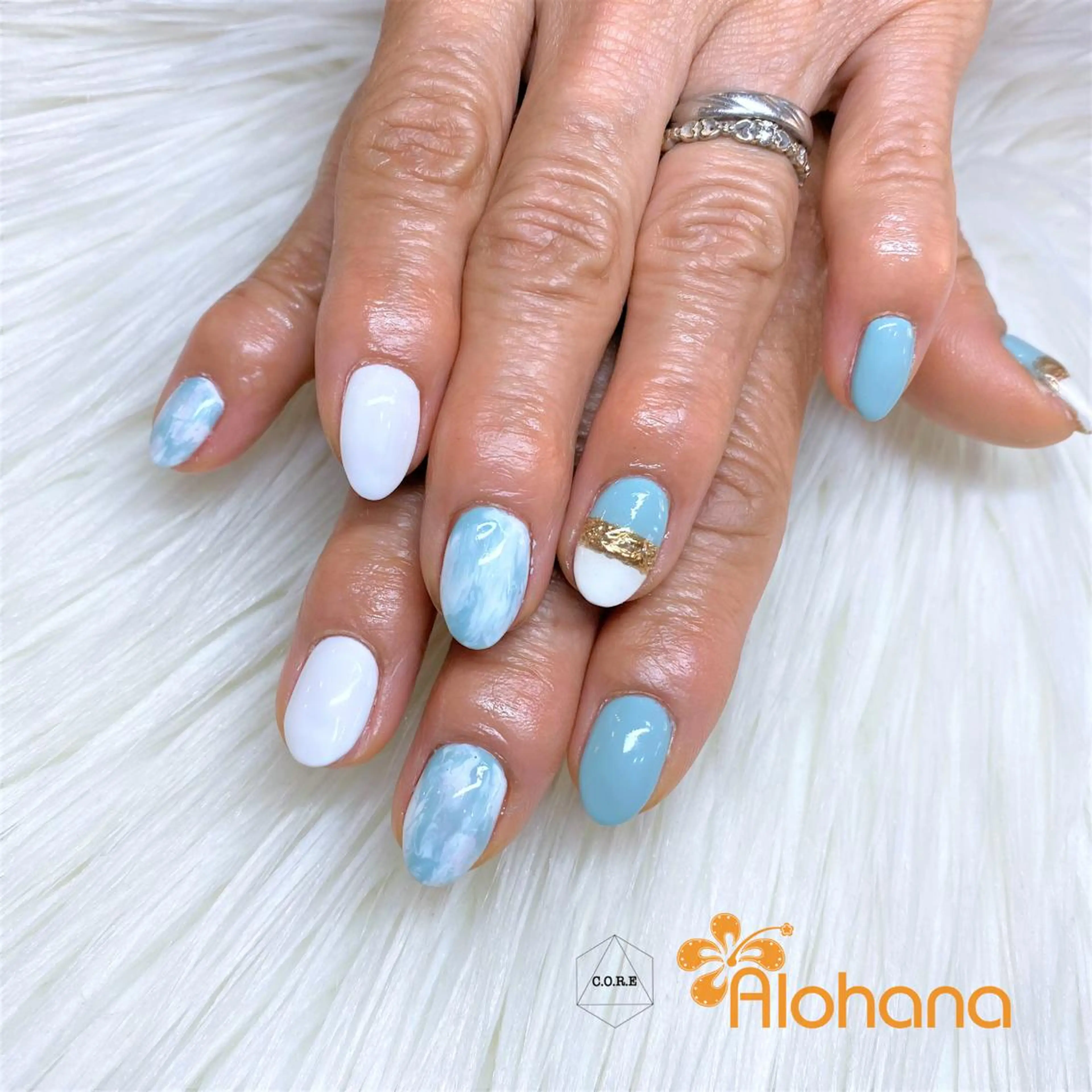 ネイル 大理石ネイル(マーブル) ハンドネイル Alohana所属・Alohana Minaのネイルデザイン