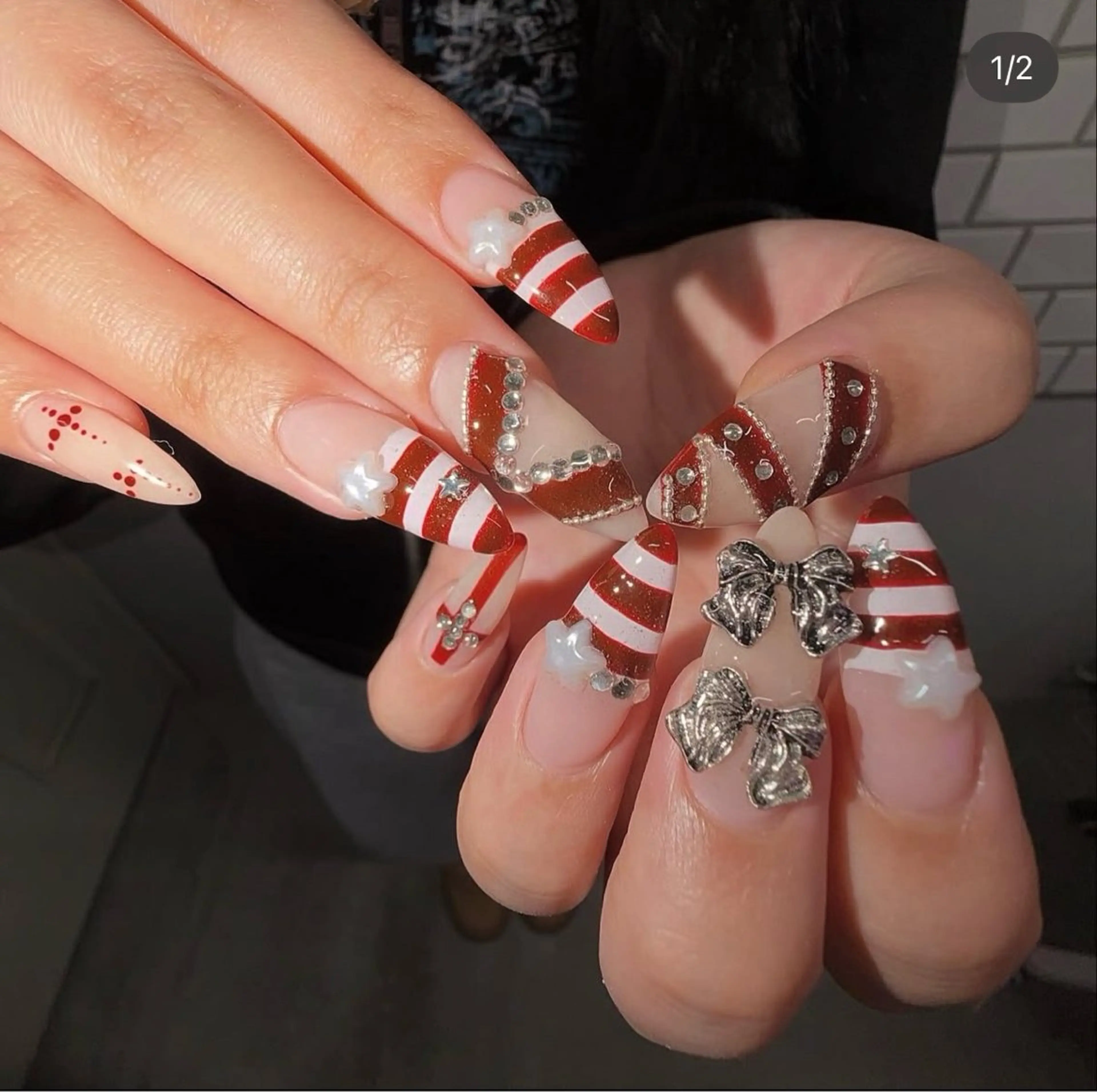 ネイル アートネイル ジェルネイル ガーリー キラキラネイル Nihonthy Nail 新宿所属・Nihonthy Nail 新宿のネイルデザイン