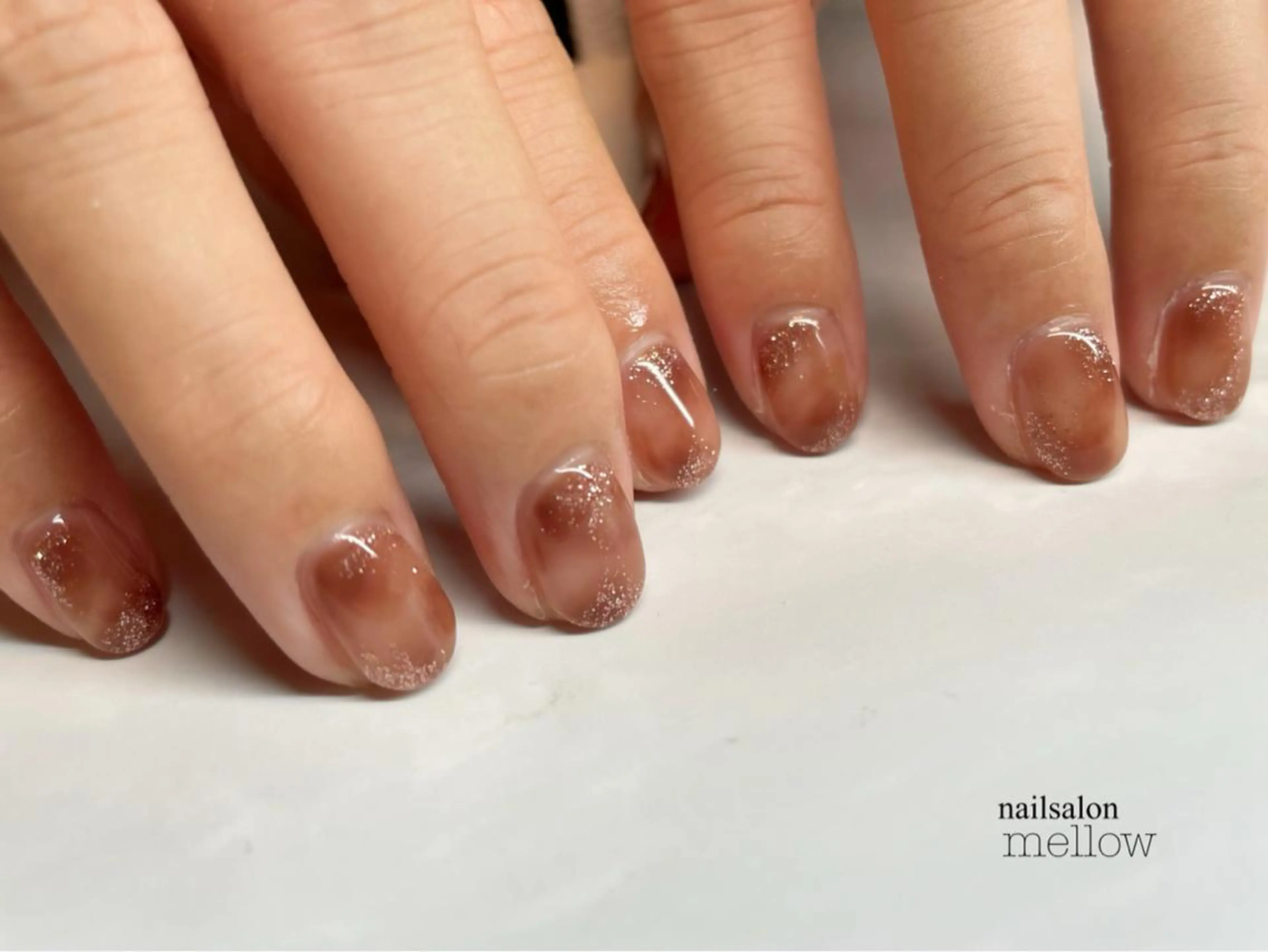 ネイル ブラウン ピンク 大山 浩美のネイルデザイン