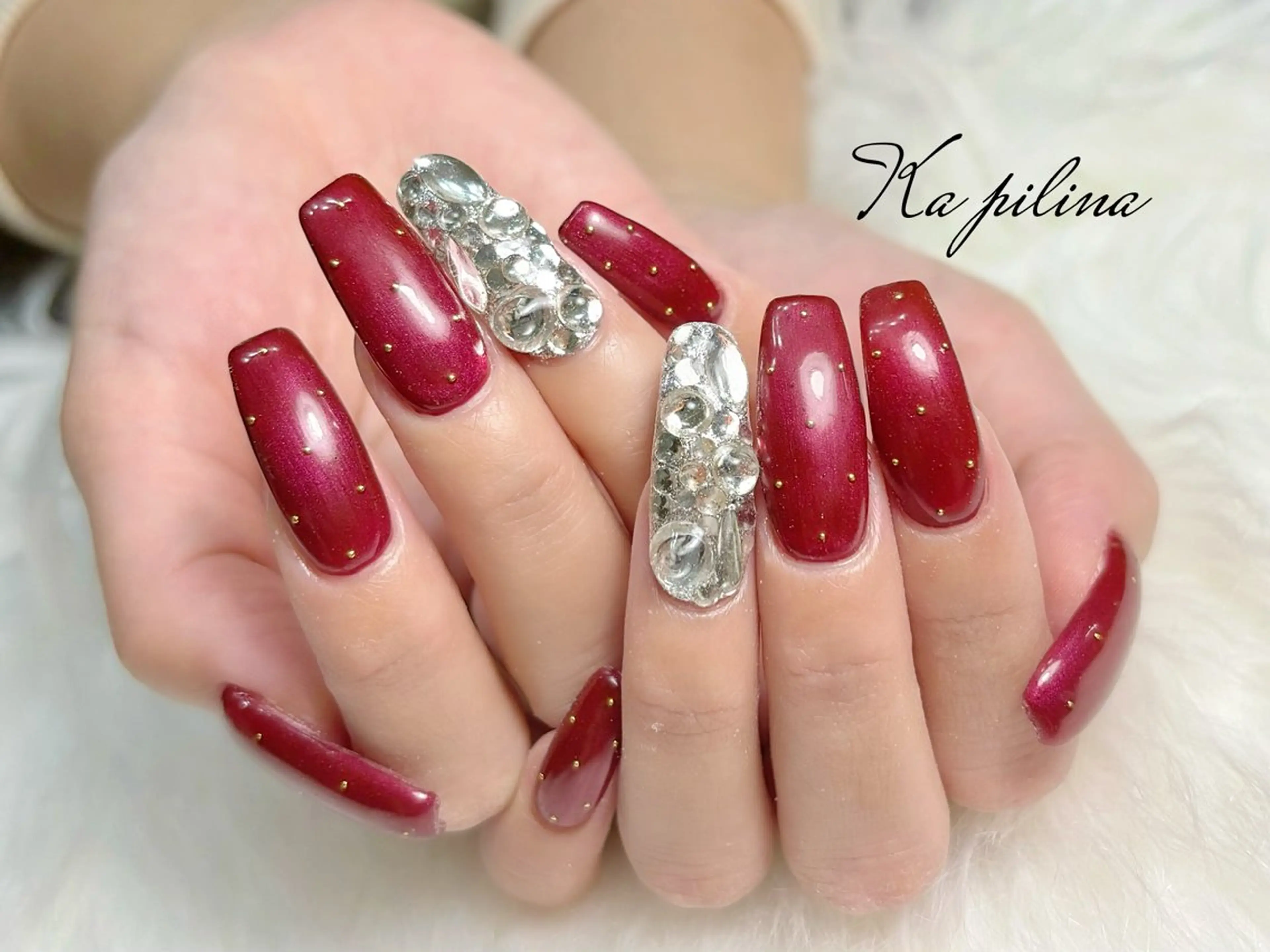 【💠持ち込みアート4本💠シンプルキラキラ💎埋め尽くし/ビジューアート/ストーンアートも🆗💎】の写真