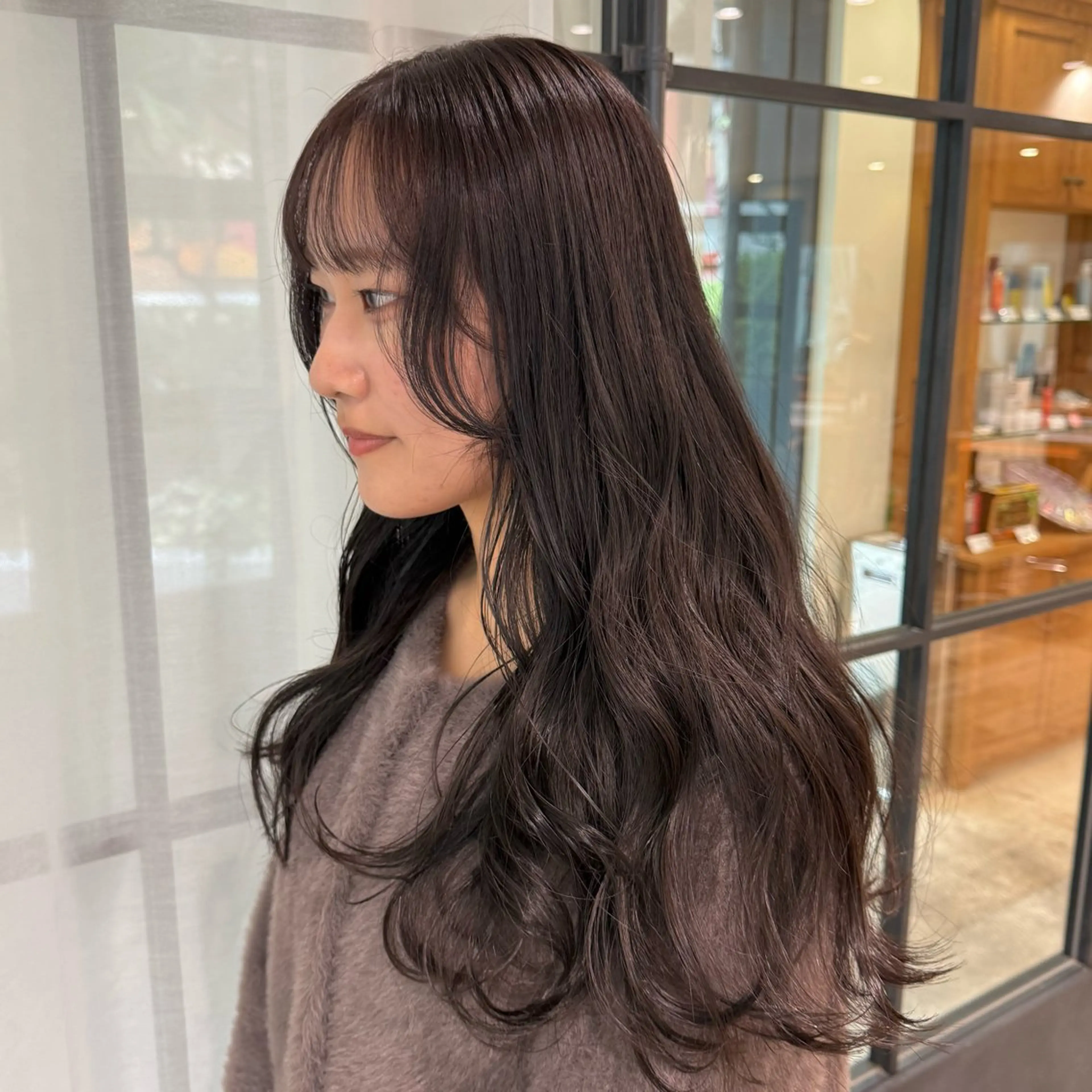 ロング カラー ブラウンカラー くすみブラウン レイヤーカット ヘアカラー Lumier de mashu所属・nana/ボブ/ レイヤー/メンズのヘアスタイル