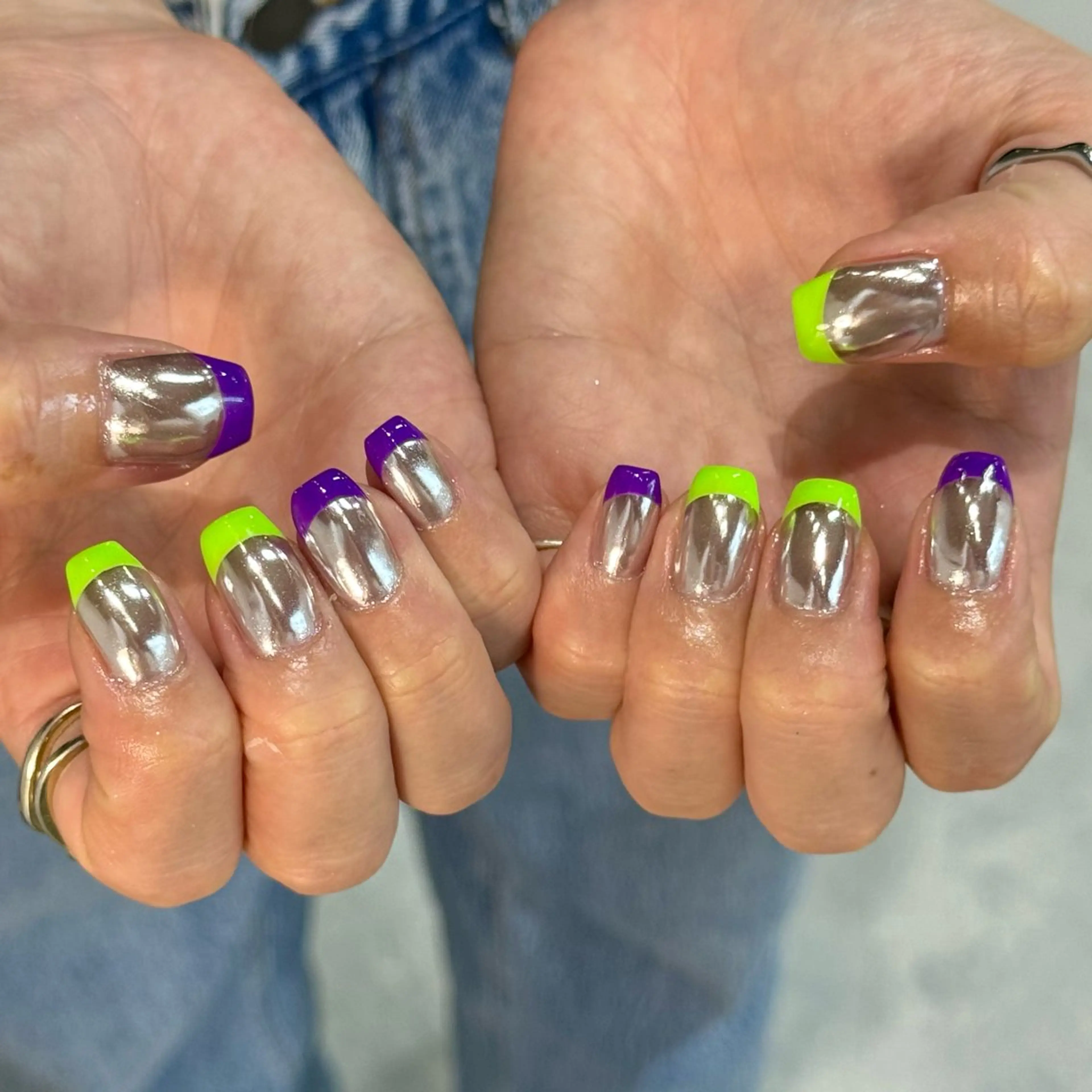 ネイル フレンチネイル ミラーネイル ハンドネイル HARUKA ネイリスト福岡/薬院のネイルデザイン