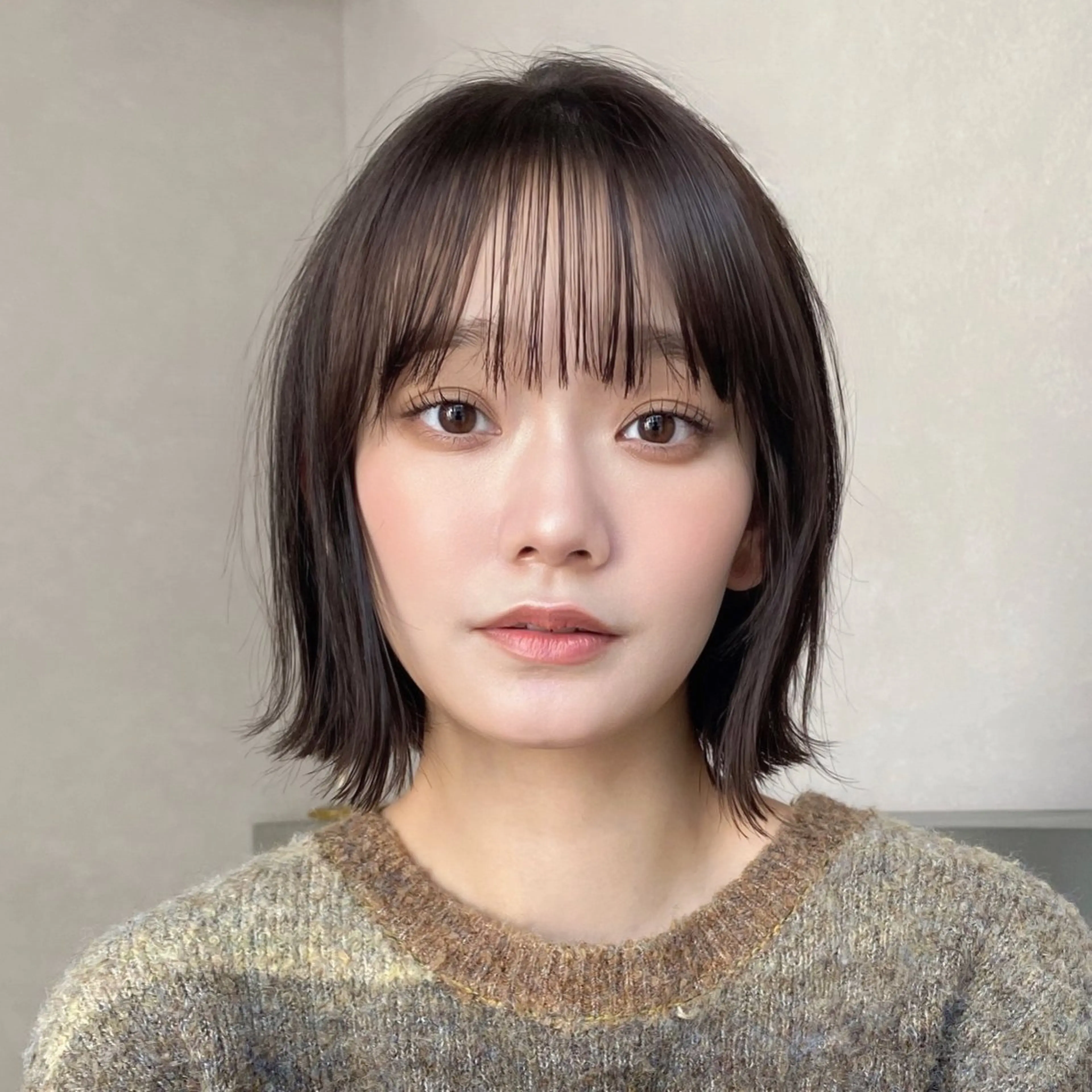 ショート 切りっぱなしボブ ボブ カット ヘアカラー 栗原 瑞稀のヘアスタイル