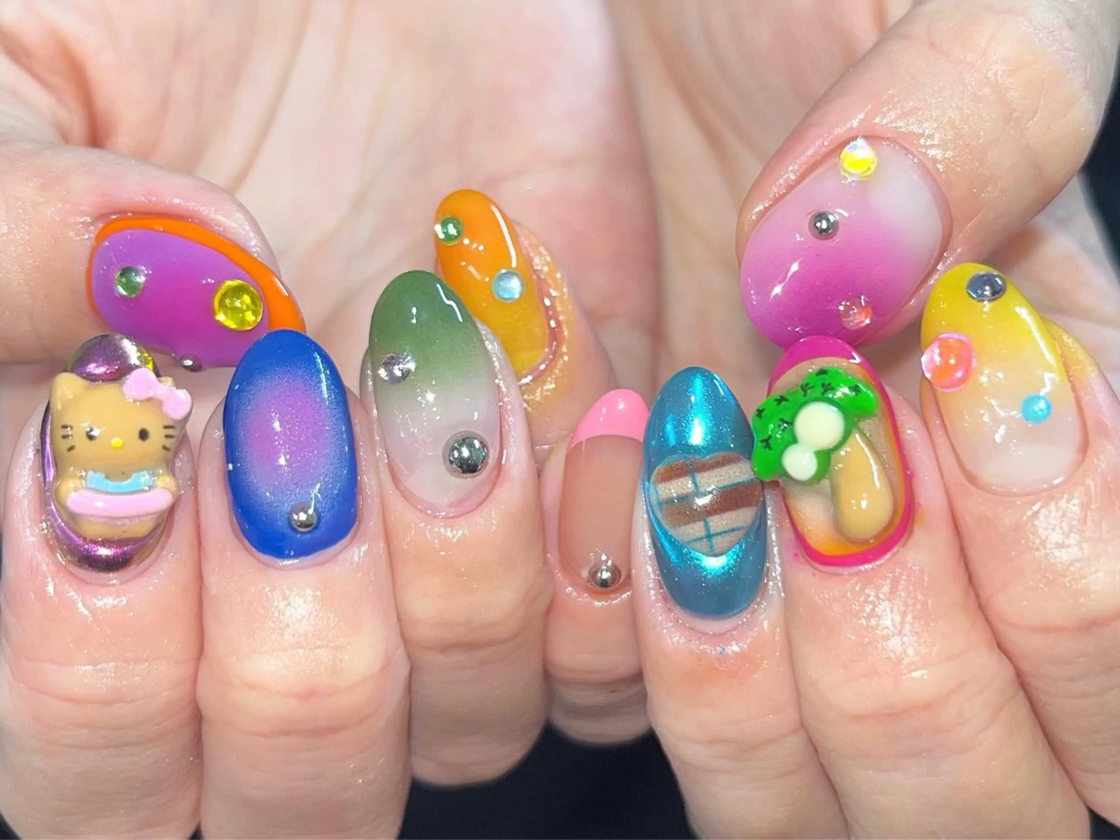 オフ無し⭐️150分アートコース(個性派、推し、y2k、お任せ、海外ネイル、複雑なデザイン、カラフル、ポップネイルなど)の写真