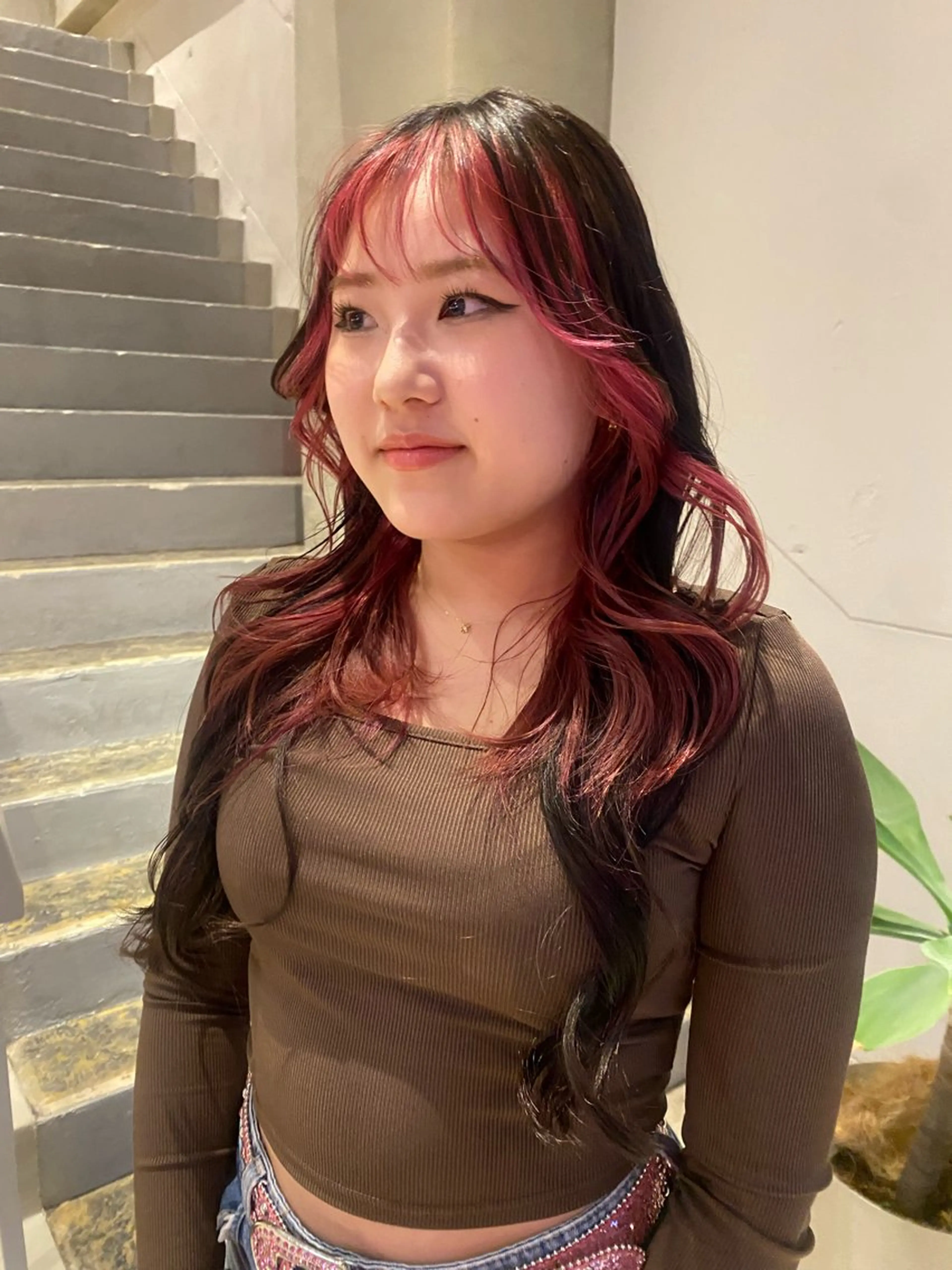 セミロング カラー レイヤーカット/ ダブルカラーサクライのヘアスタイル