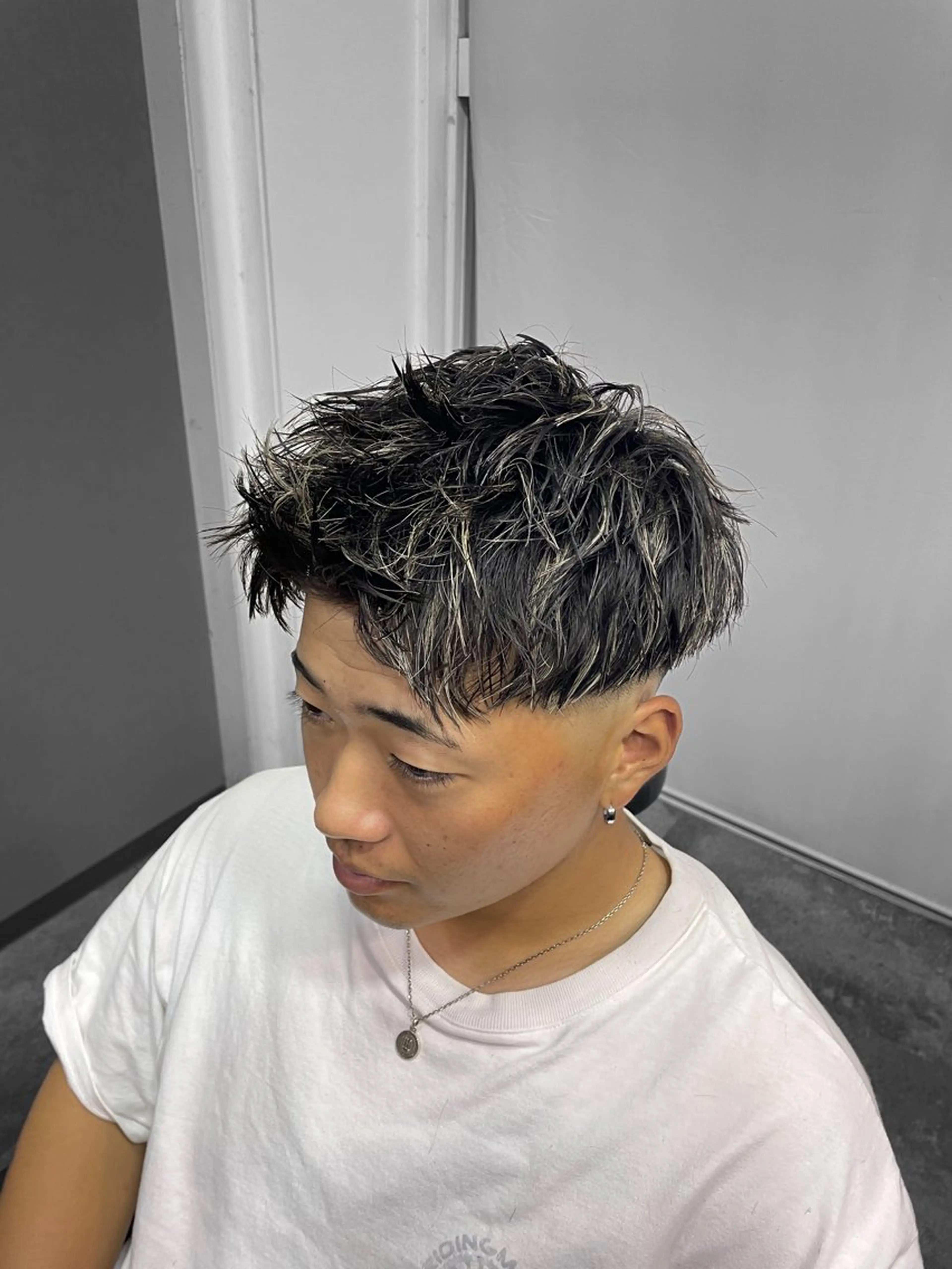 ショート カラー パーマ メンズ フェードカット カット CIEN Blue MENZ SALON所属・平井 芳琉のヘアスタイル