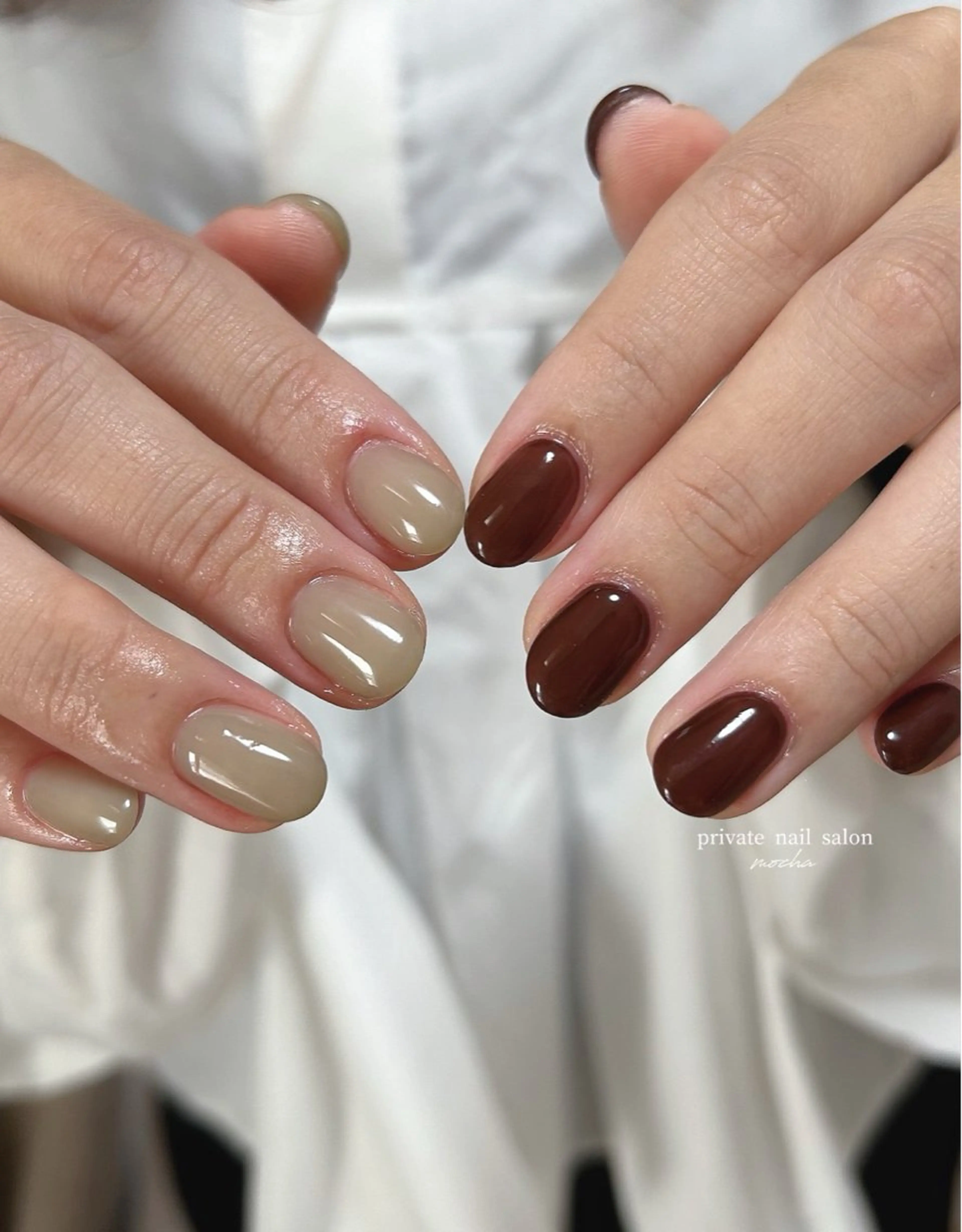 ネイル カジュアル フレンチネイル マグネットネイル ミラーネイル ニュアンスネイル ハンドネイル mocha nailのネイルデザイン