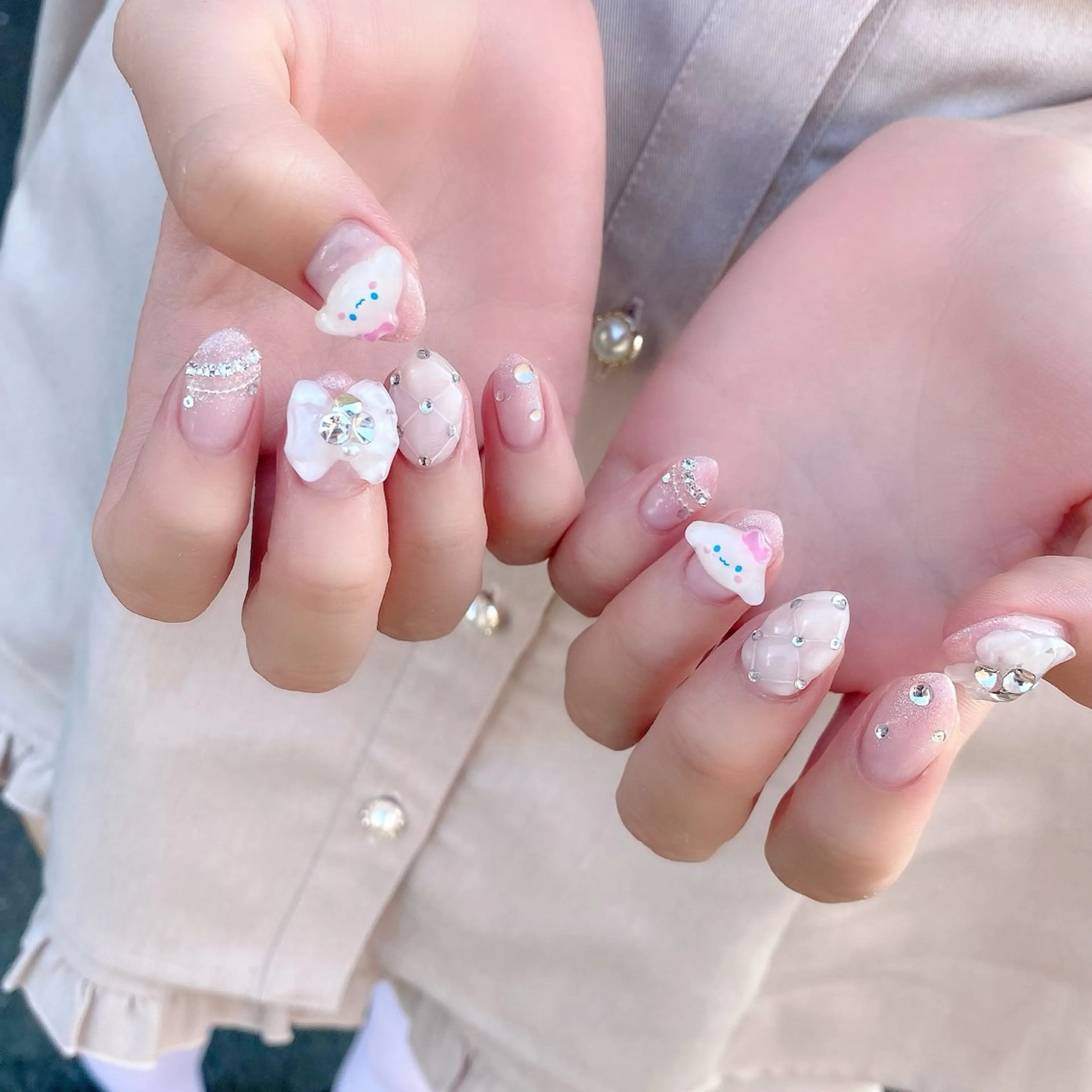 ネイル リボン 夏ネイル ハンドネイル Salon Ｋのネイルデザイン