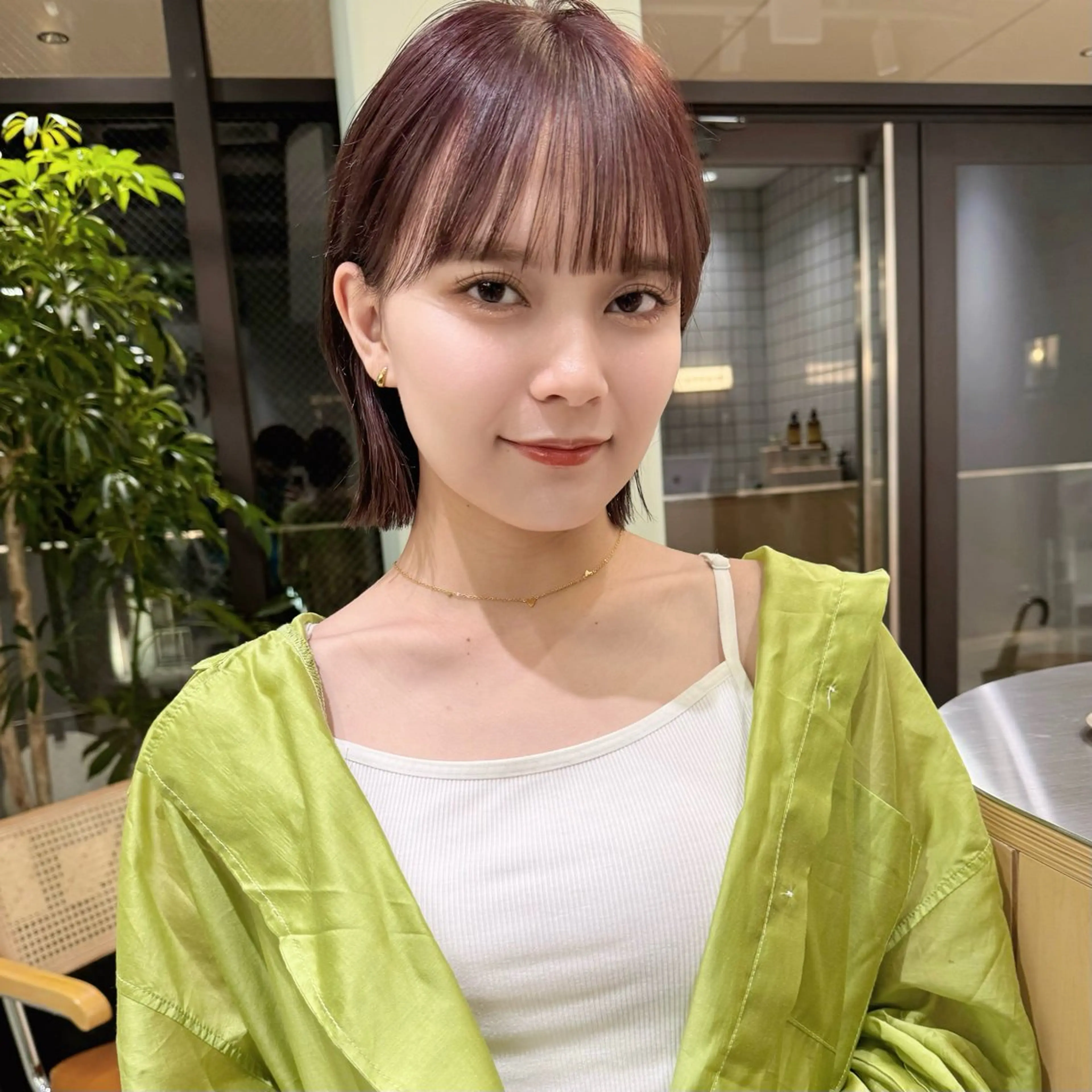 ショート ボブ 顔まわりレイヤー 顔周りカット 韓国風ヘア レイヤーカット カット ヘアカラー トリートメント hollo渋谷所属・タッセルボブ /DAIKIのヘアスタイル