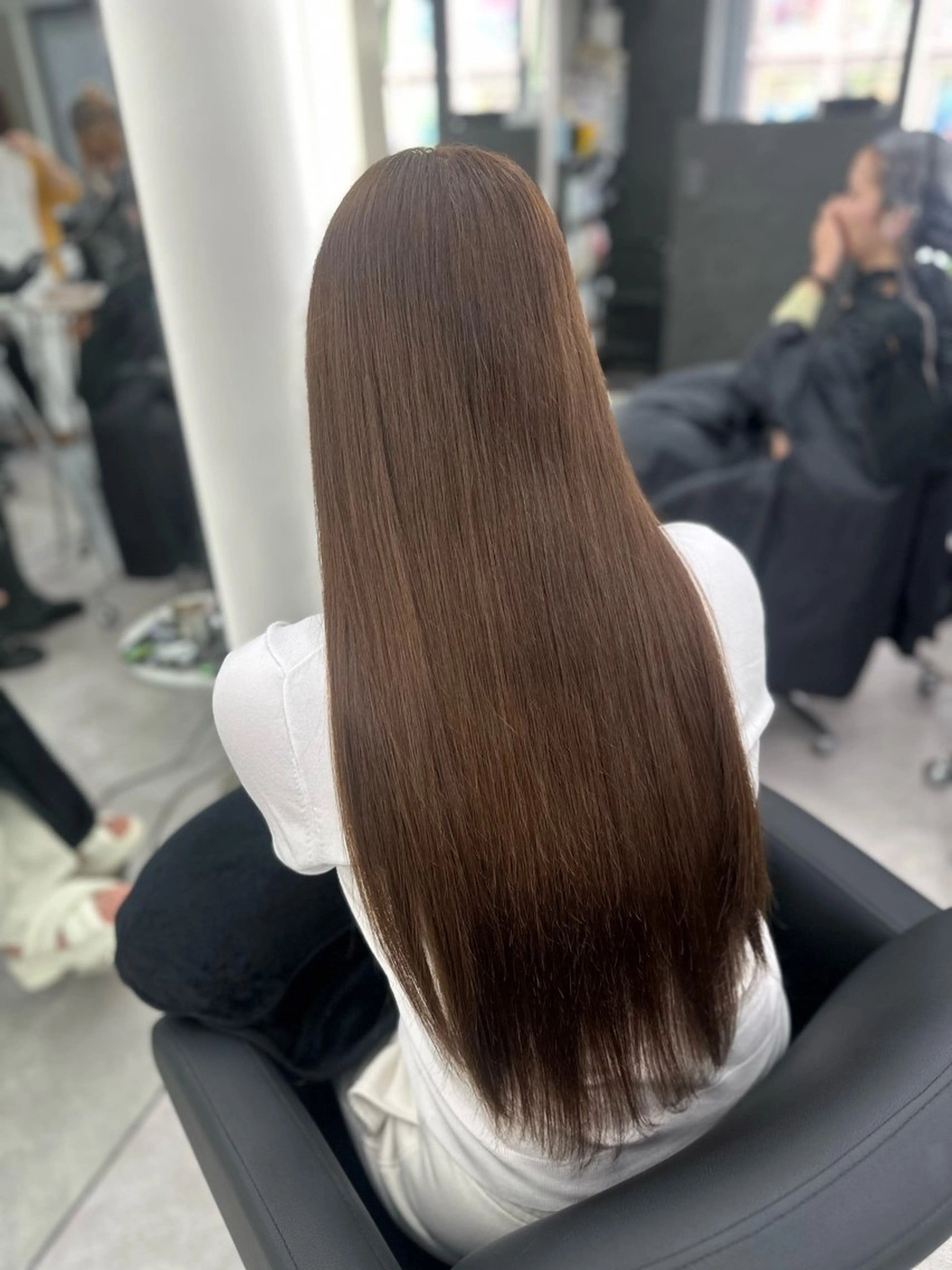 ロング カラー ベージュカラー ブリーチ ブラウンカラー ブラウンベージュ ダブルカラー ヘアカラー トリートメント 縮毛矯正/艶カラー /髪質改善/なんばのヘアスタイル