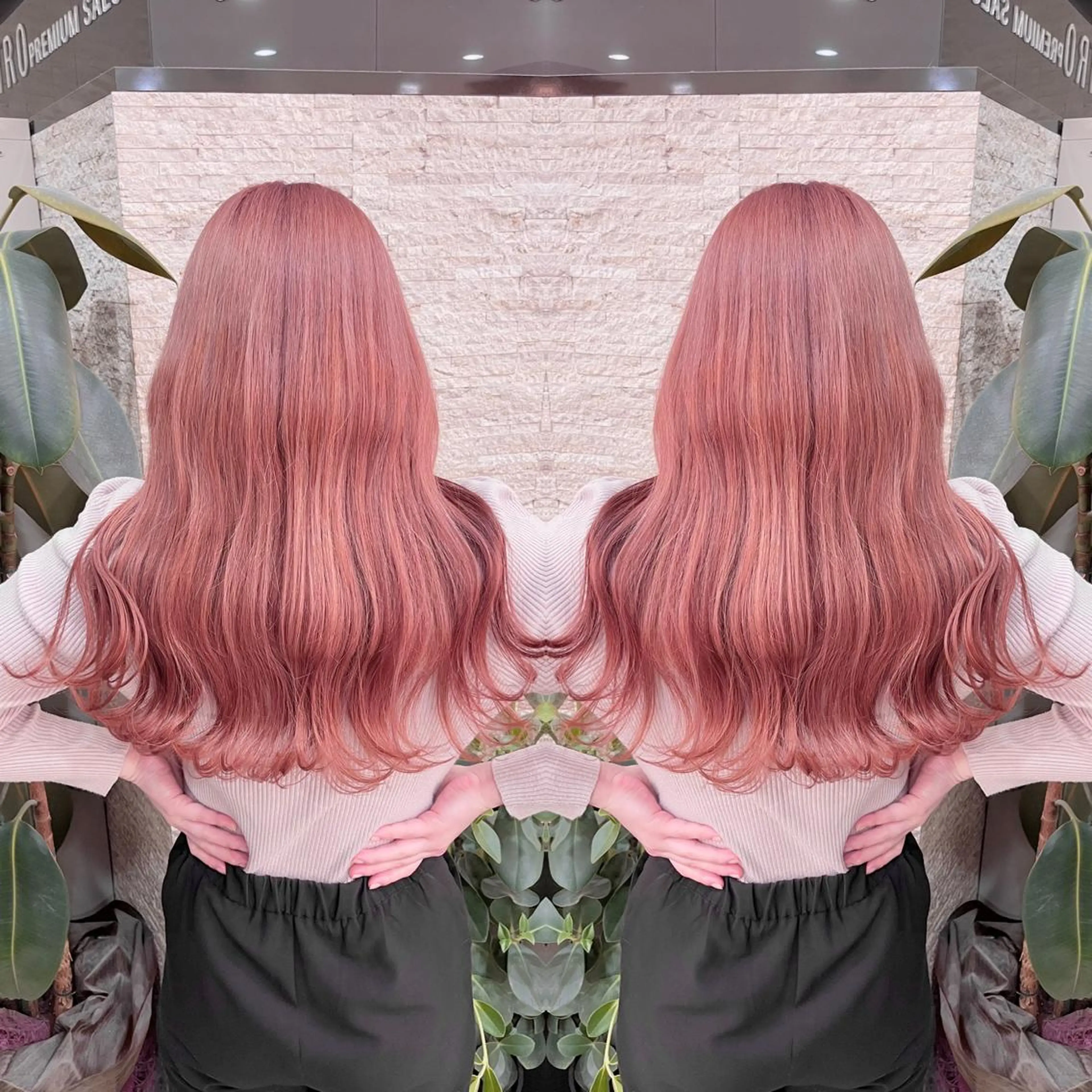 ロング カット ヘアカラー トリートメント Y Uのヘアスタイル